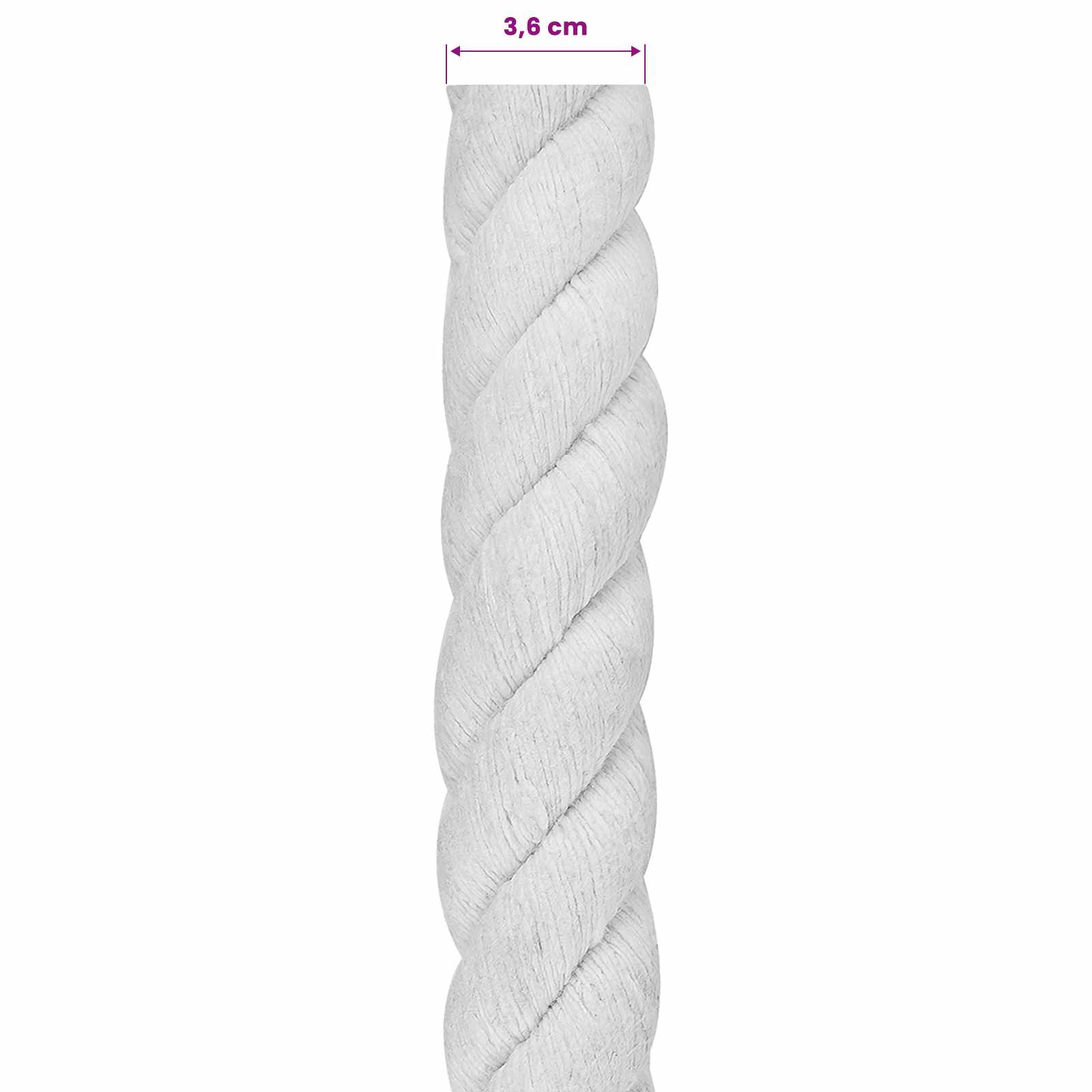 Touw Wit 3,6 x 3,6 x 2500 cm Katoen is nu te koop bij PeponiXL, paradijselijk wonen!