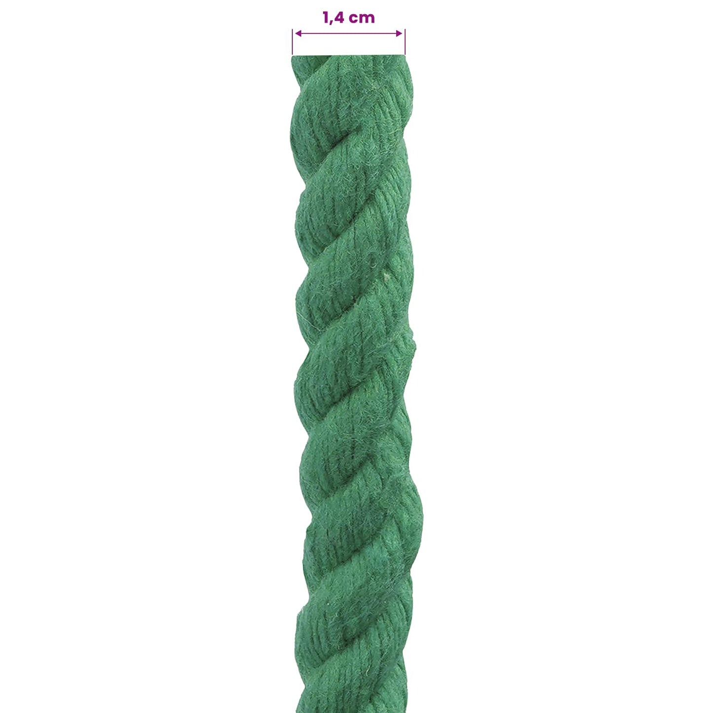 Touw Groen 1,4 x 1,4 x 5000 cm Katoen