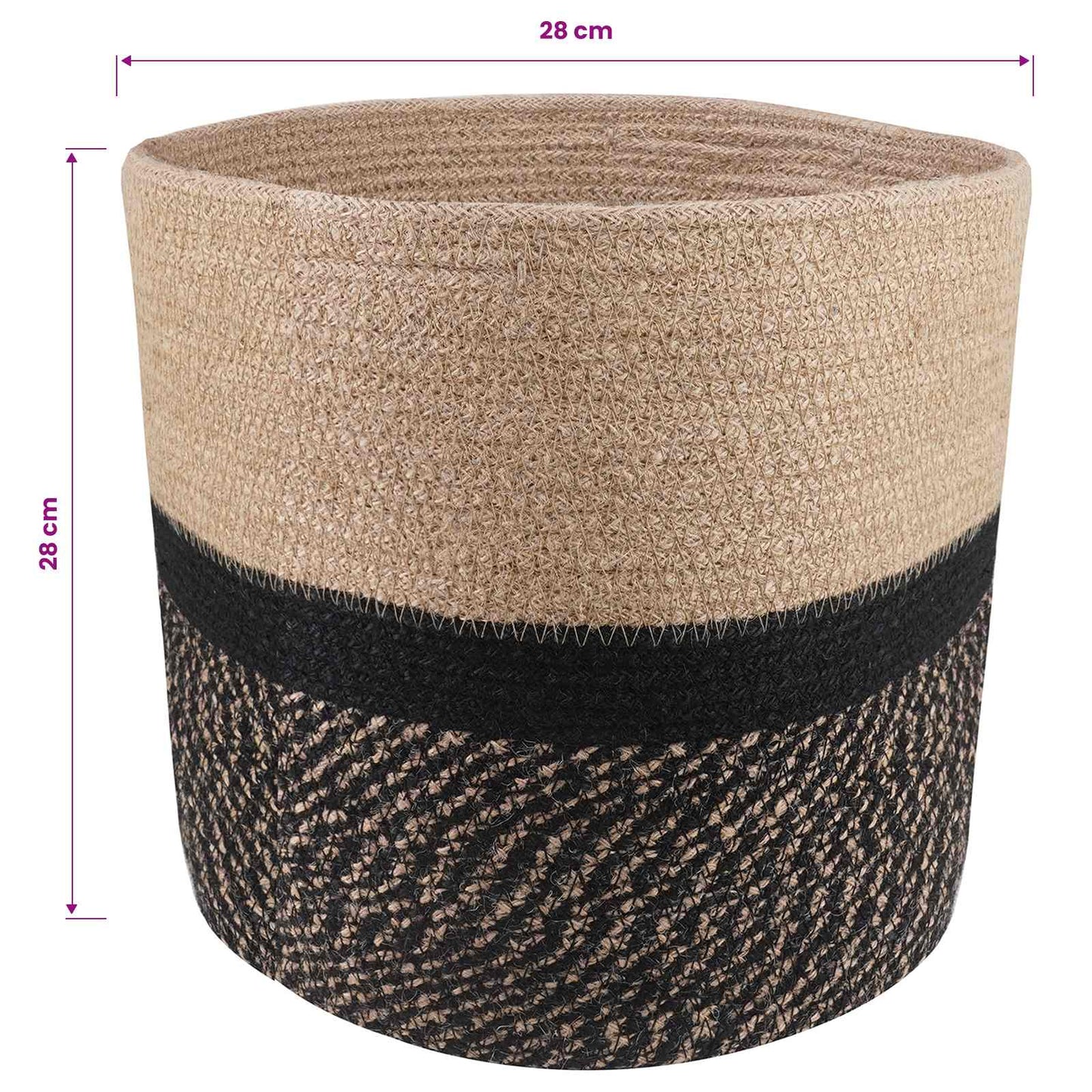 Plantenpot Set 2 pcs Naturel en Zwart Ø 28 x 28 cm is nu te koop bij PeponiXL, paradijselijk wonen!