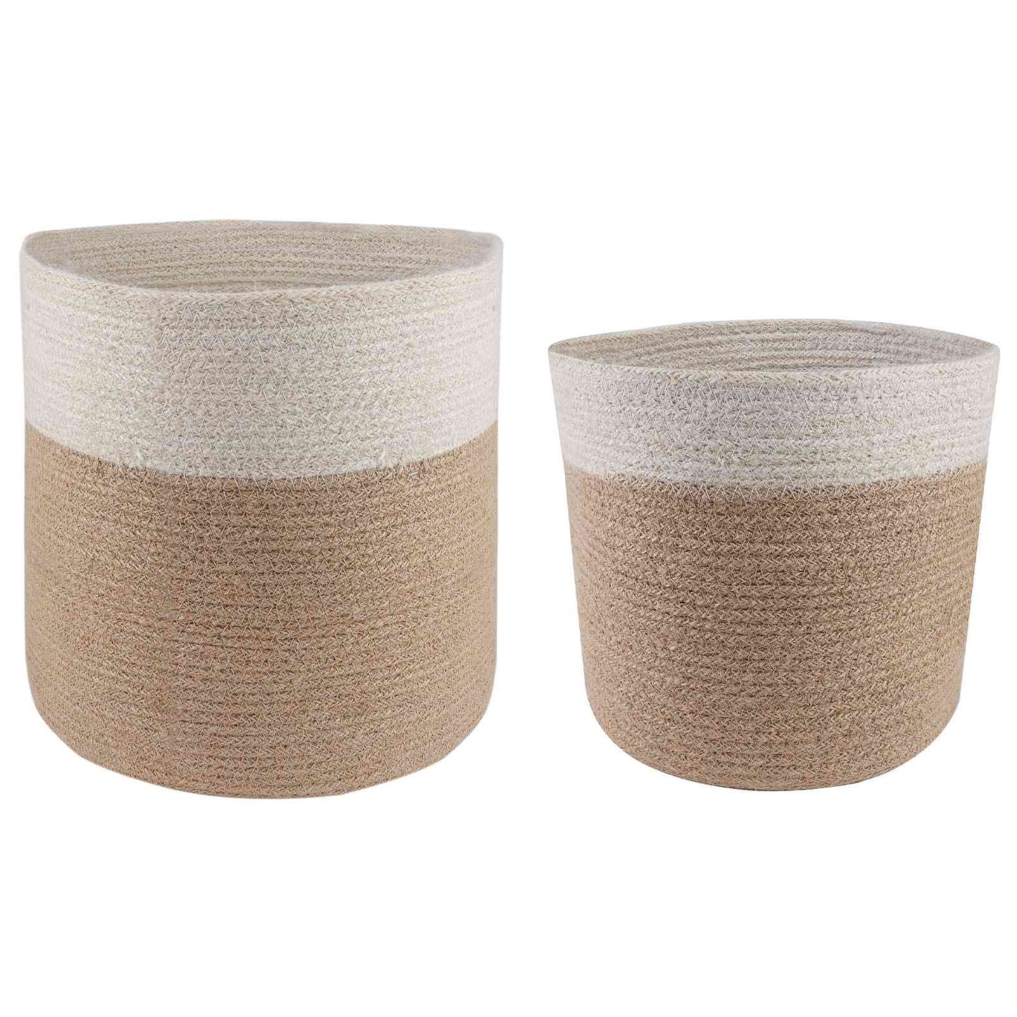 Plantenpot Set 2 pcs Natuurlijk en Wit Ø 28 x 28 cm is nu te koop bij PeponiXL, paradijselijk wonen!