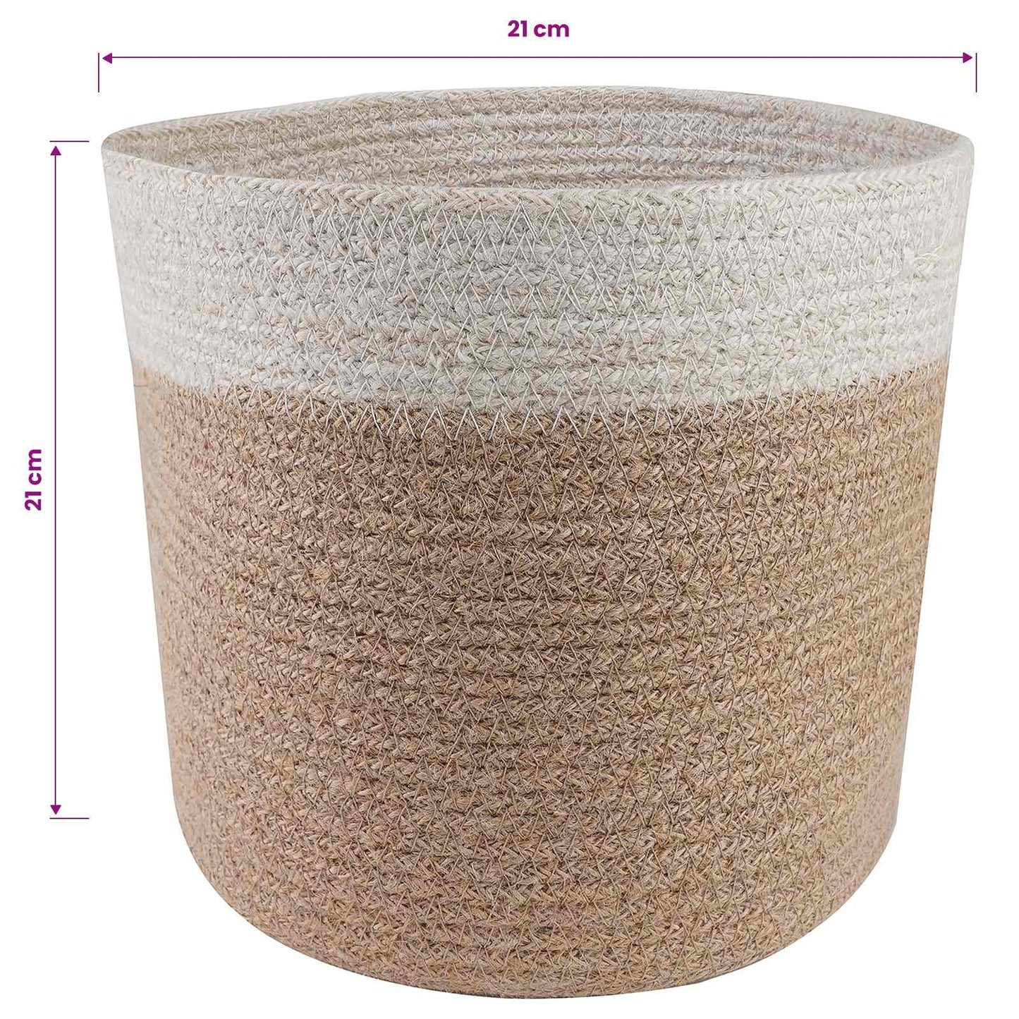 Plantenpot Set 2 pcs Natuurlijk en Wit Ø 21 x 21 cm is nu te koop bij PeponiXL, paradijselijk wonen!