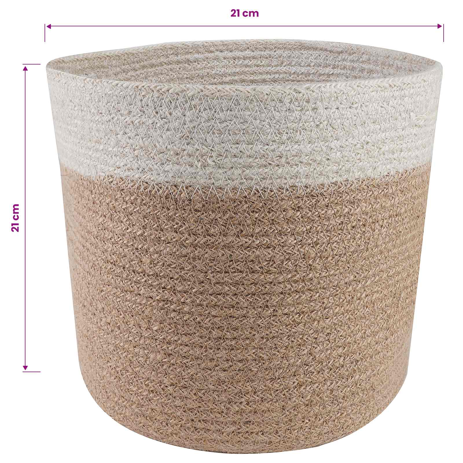 Plantenpot Set 2 pcs Natuurlijk en Wit Ø 21 x 21 cm is nu te koop bij PeponiXL, paradijselijk wonen!
