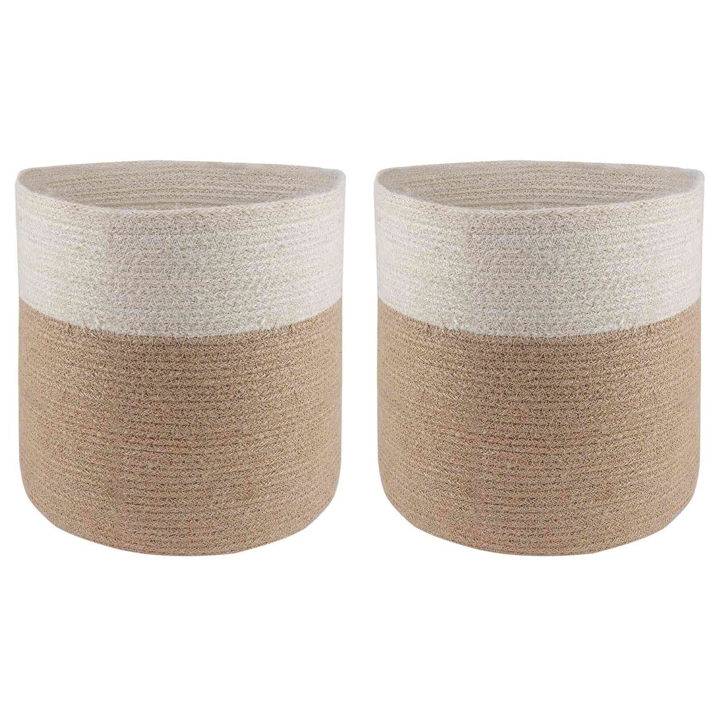 Plantenpot Set 2 pcs Natuurlijk en Wit Ø 28 x 28 cm is nu te koop bij PeponiXL, paradijselijk wonen!