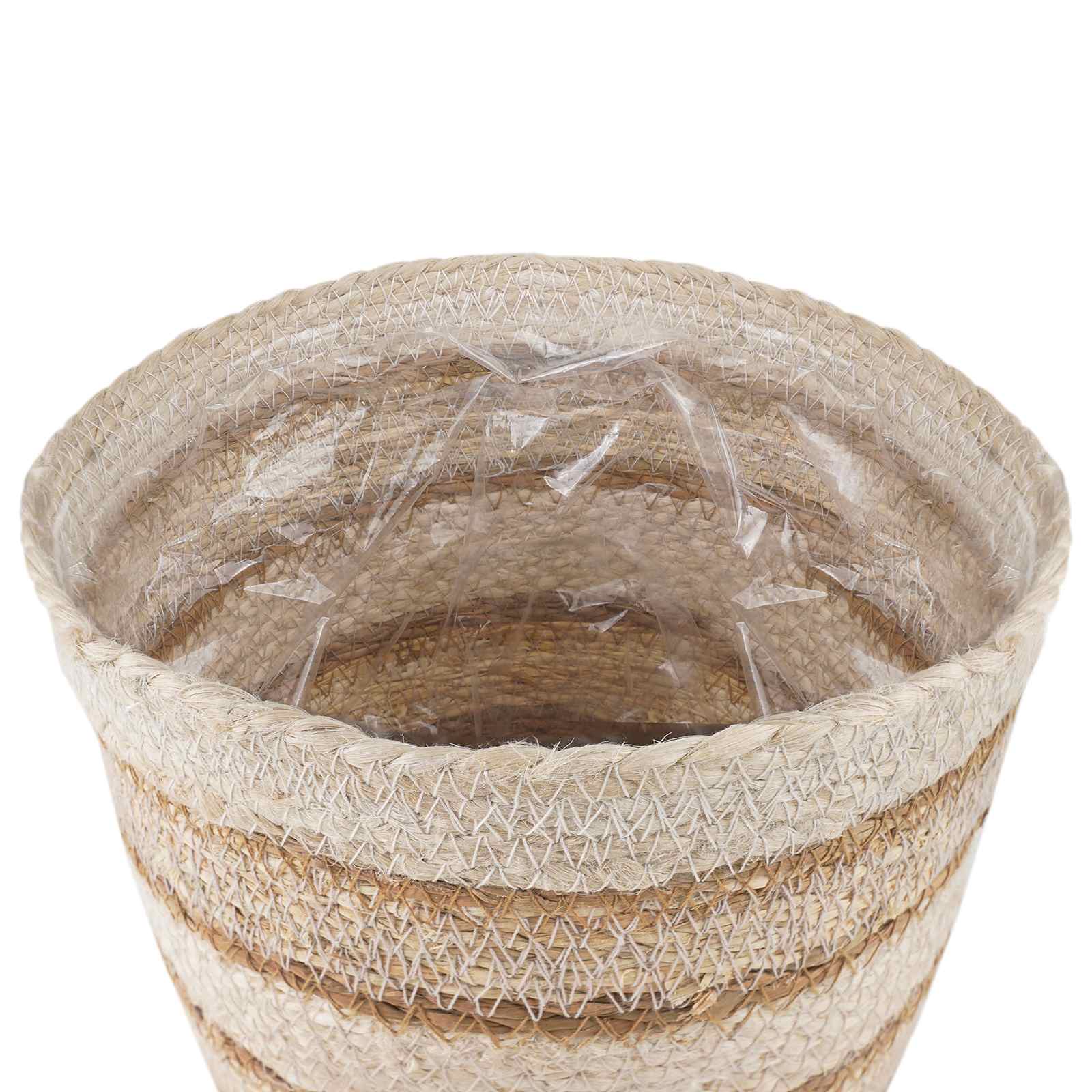 Zeegras Plantenmanden 3 pcs Natuurlijk, Wit en Beige is nu te koop bij PeponiXL, paradijselijk wonen!