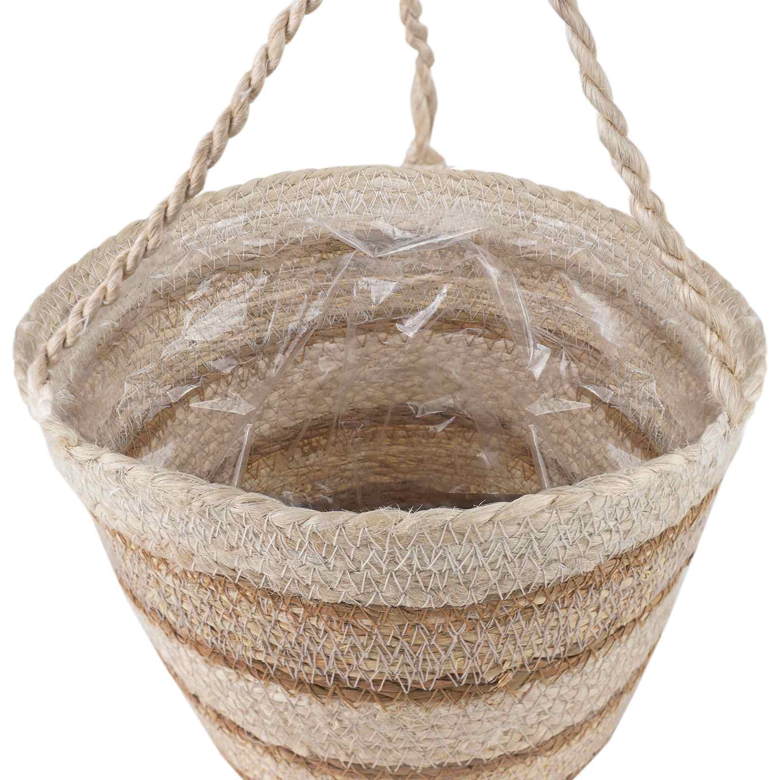 Zeegras Plantenmanden 3 pcs Natuurlijk, Wit en Beige is nu te koop bij PeponiXL, paradijselijk wonen!