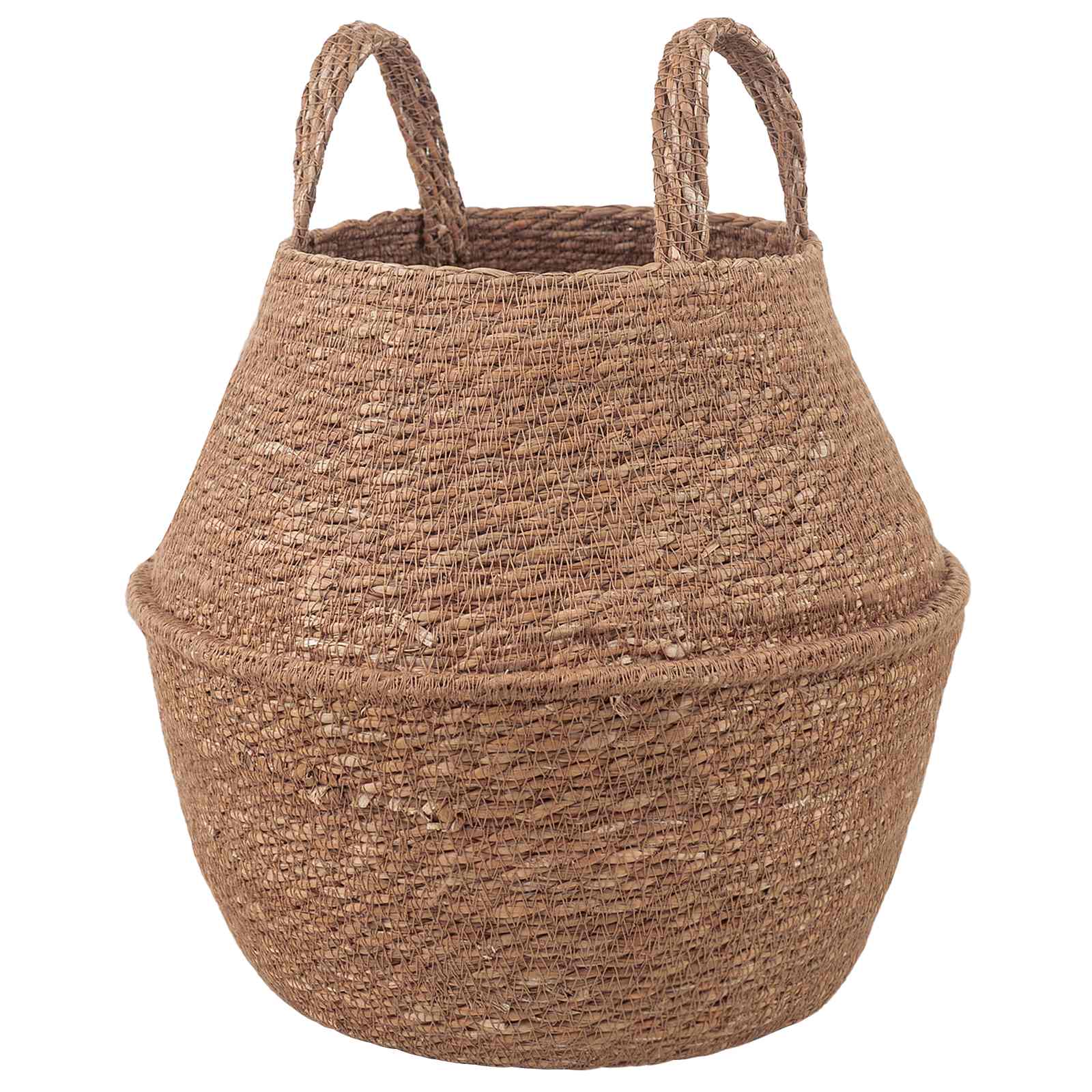 Plantenpot met handvatten Naturel Ø 22 x 20 cm 100% Zeegras is nu te koop bij PeponiXL, paradijselijk wonen!