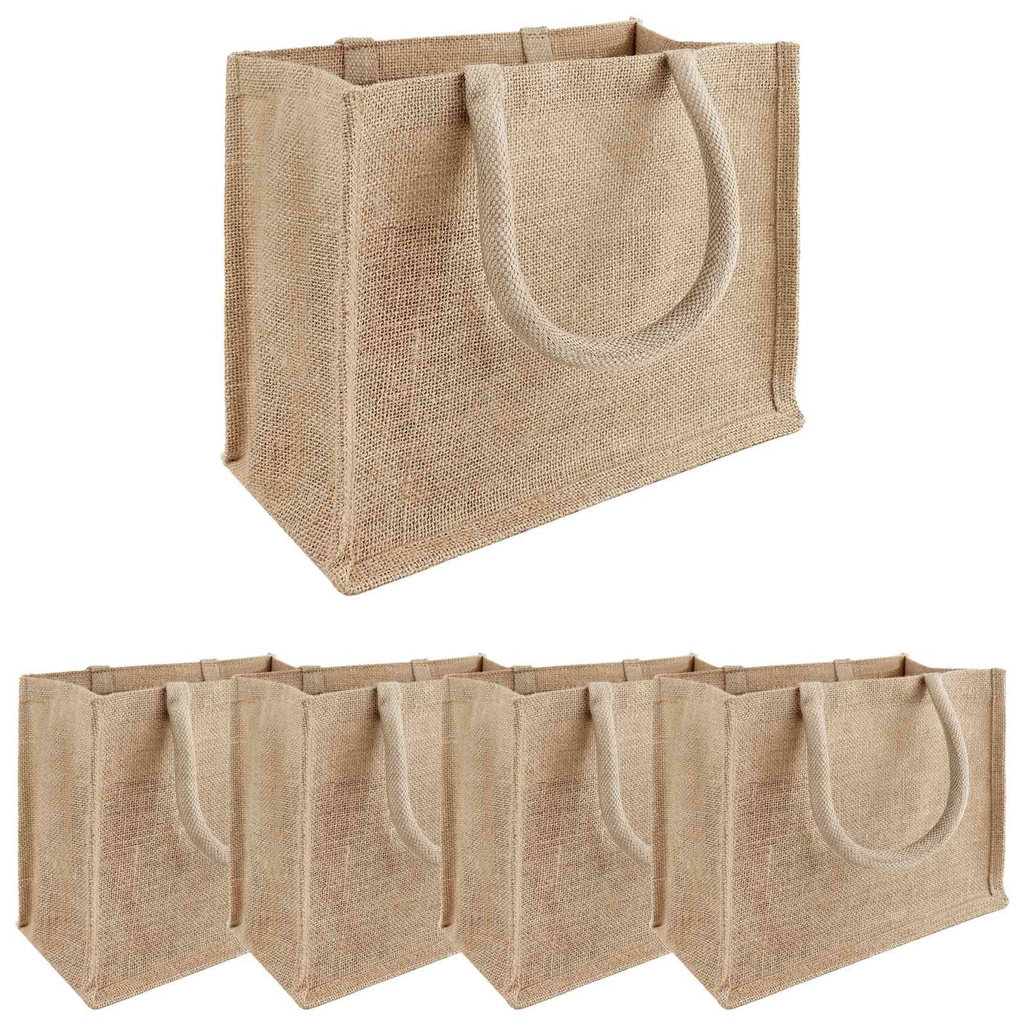 Jute handtassen 5 pcs Naturel 26 x 22 x 14 cm 100% Tossa Jute is nu te koop bij PeponiXL, paradijselijk wonen!