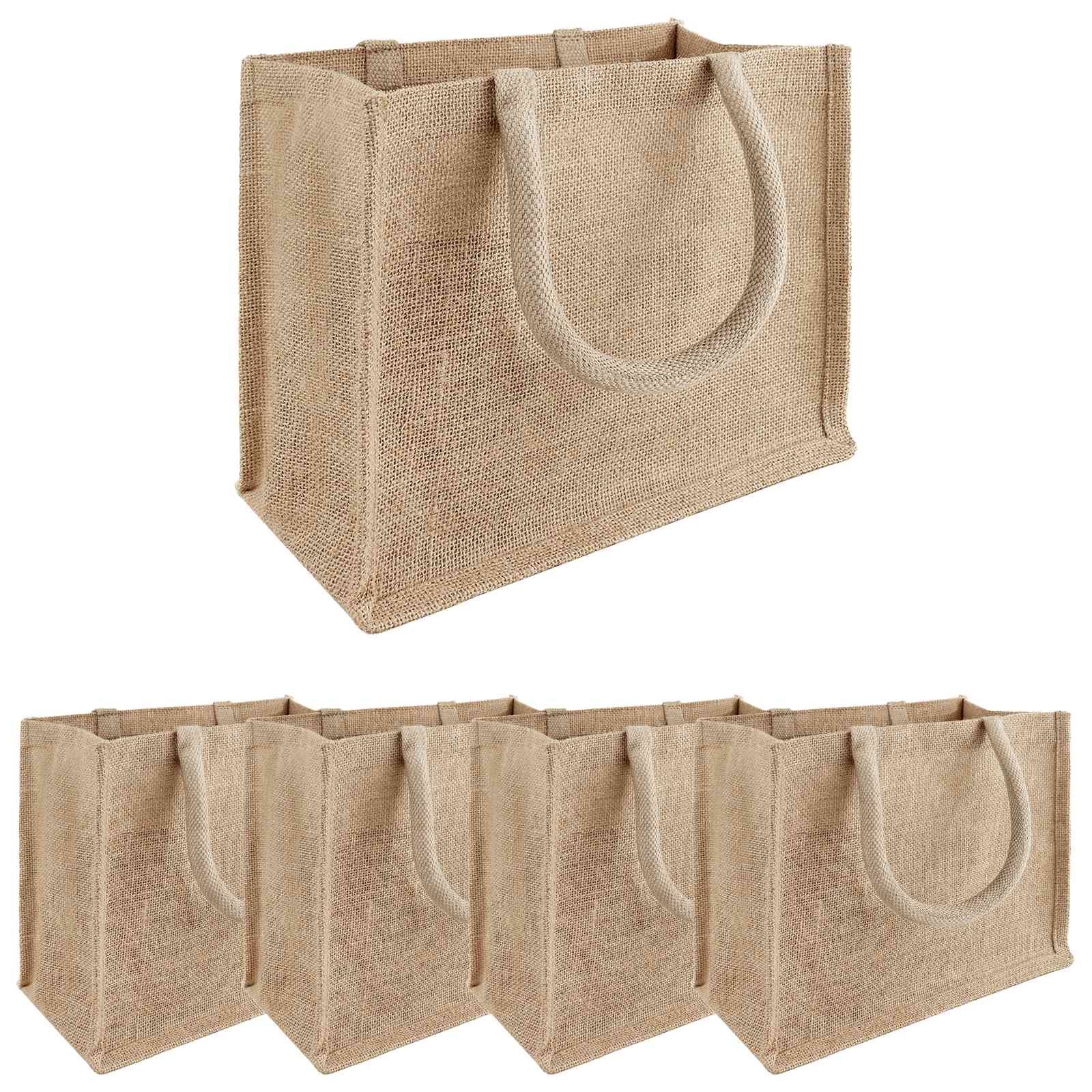 Jute handtassen 5 pcs Naturel 26 x 22 x 14 cm 100% Tossa Jute is nu te koop bij PeponiXL, paradijselijk wonen!