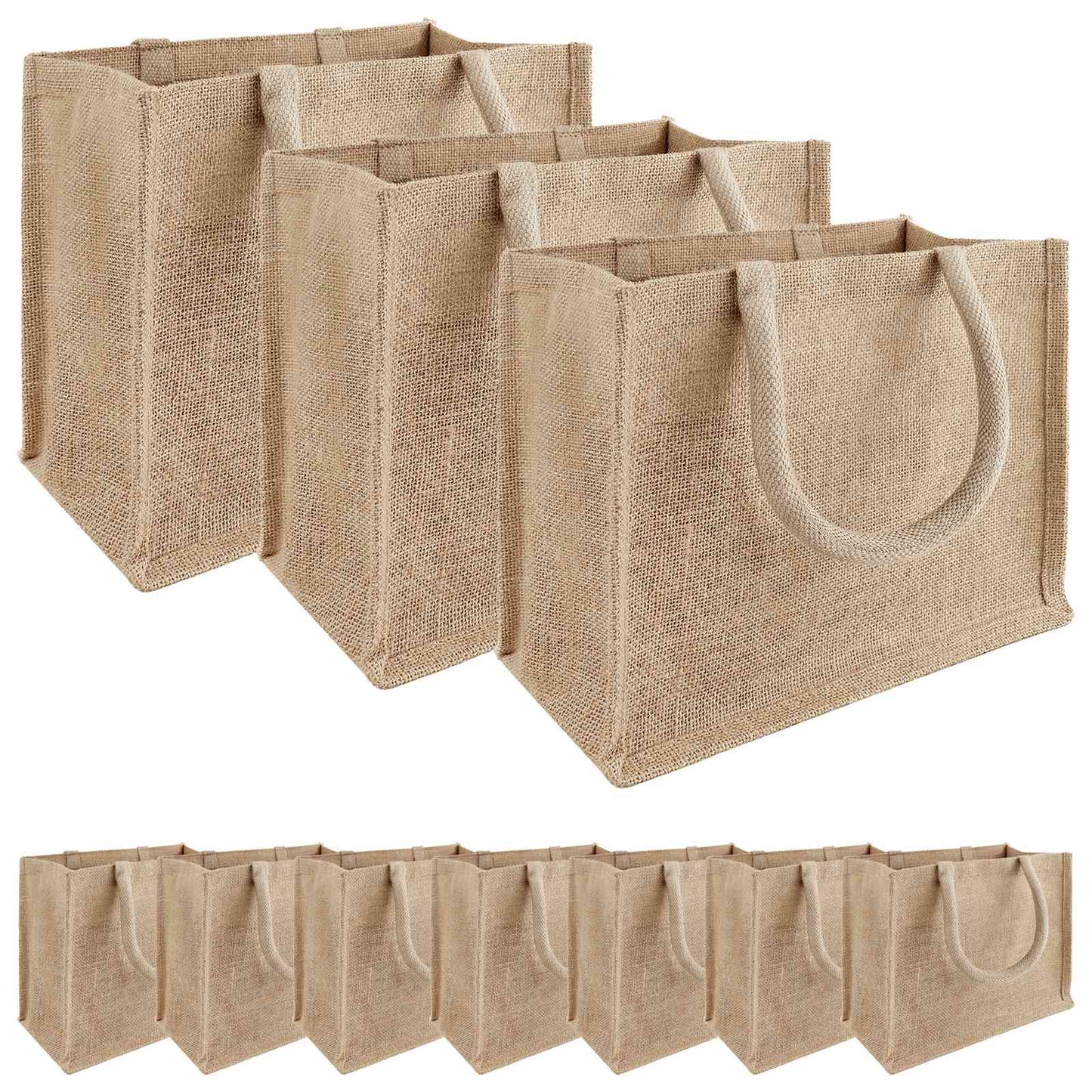 Jute handtassen 10 pcs Naturel 26 x 22 x 14 cm 100% Tossa Jute is nu te koop bij PeponiXL, paradijselijk wonen!