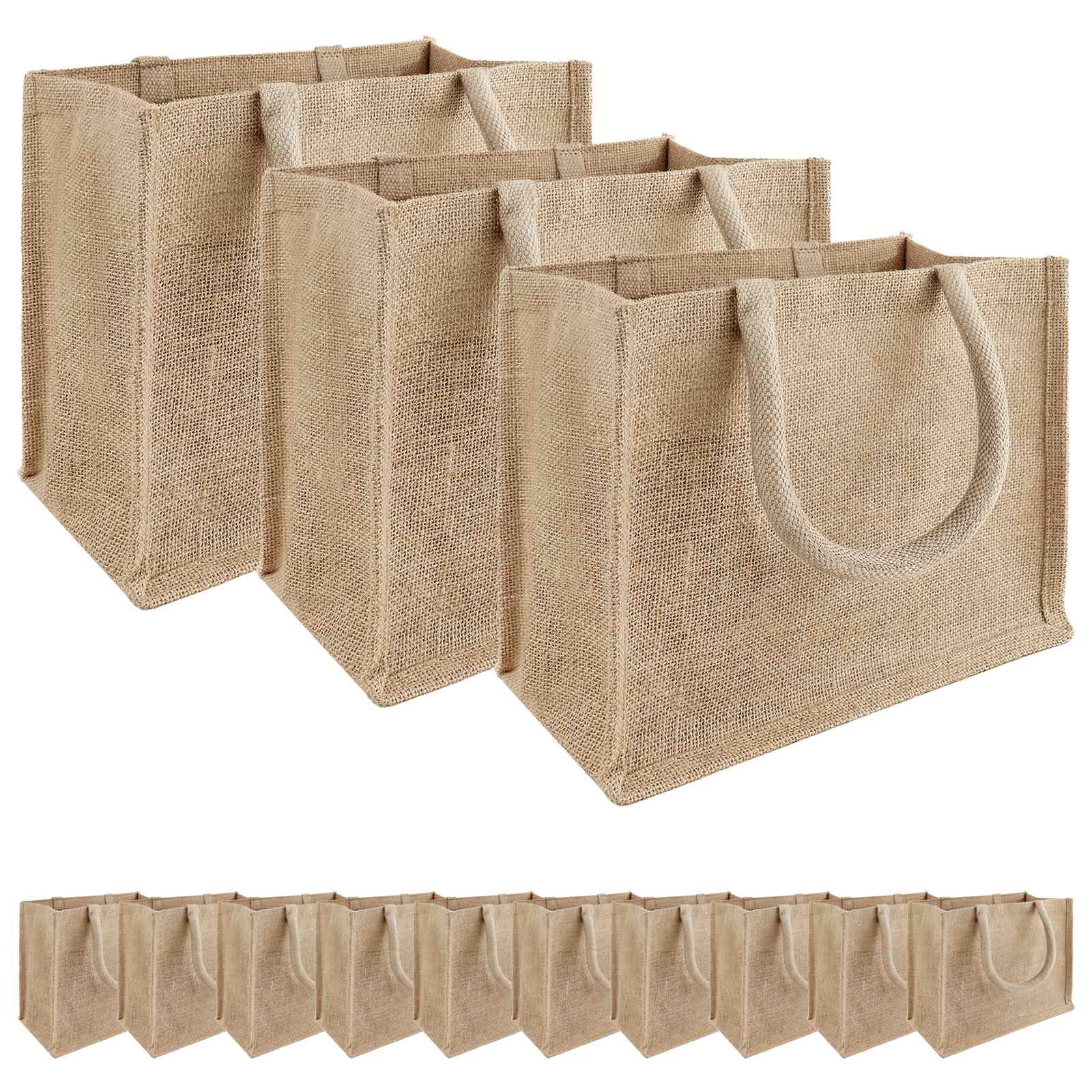 Jute handtassen 50 pcs Naturel 26 x 22 x 14 cm 100% Tossa Jute is nu te koop bij PeponiXL, paradijselijk wonen!