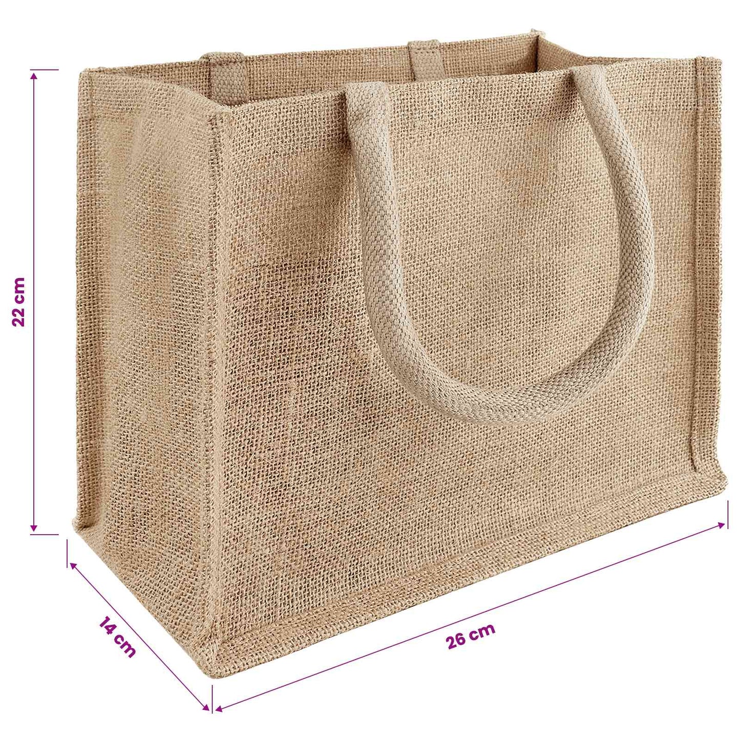 Jute handtassen 50 pcs Naturel 26 x 22 x 14 cm 100% Tossa Jute is nu te koop bij PeponiXL, paradijselijk wonen!