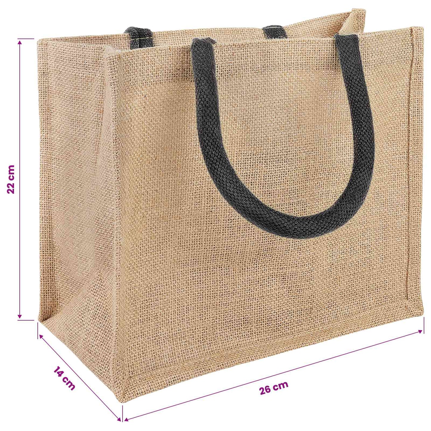Jute handtassen 10 pcs Naturel en Zwart 26 x 22 x 14 cm is nu te koop bij PeponiXL, paradijselijk wonen!