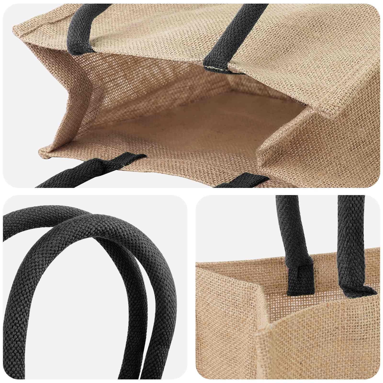 Jute handtassen 50 pcs Naturel en Zwart 26 x 22 x 14 cm is nu te koop bij PeponiXL, paradijselijk wonen!