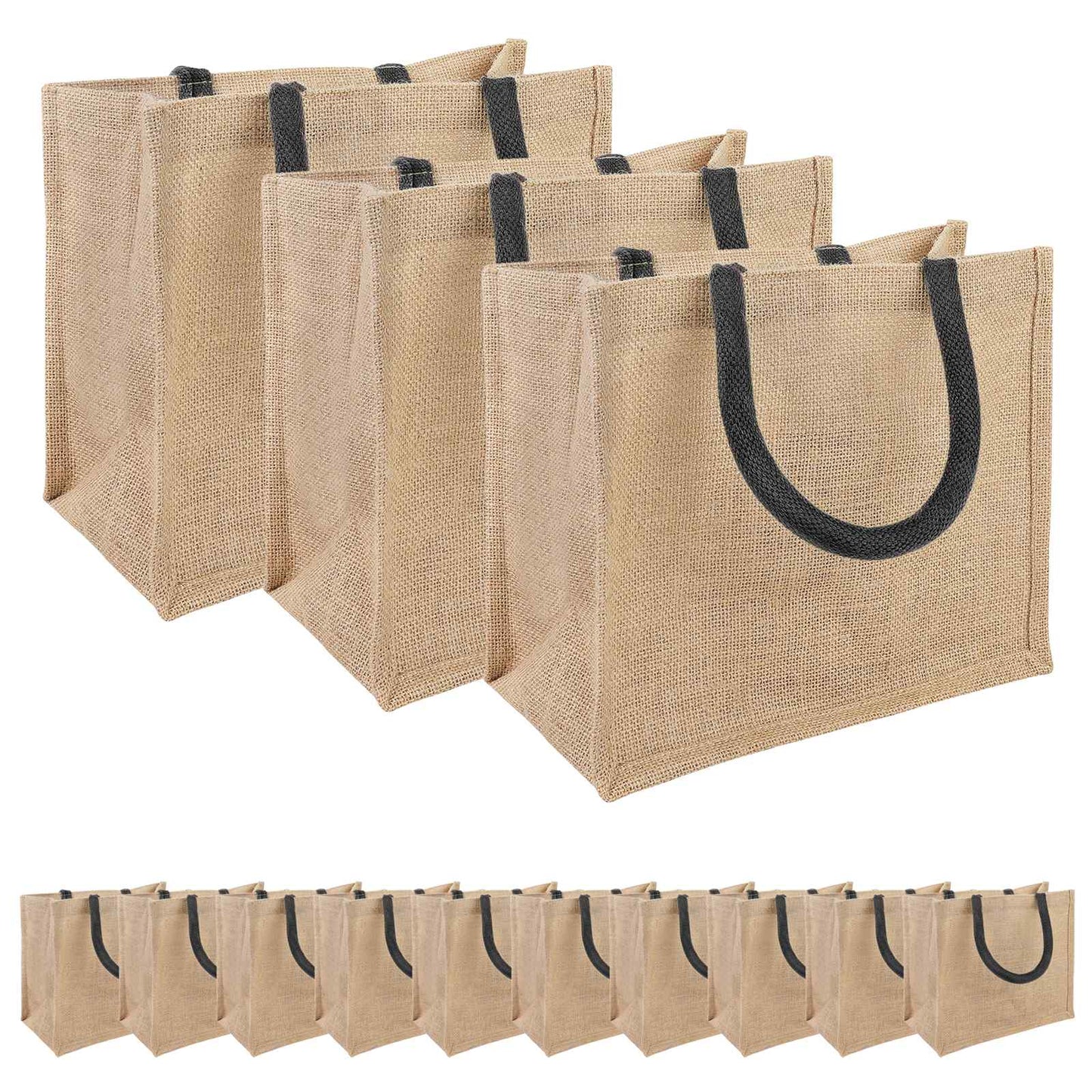 Jute handtassen 50 pcs Naturel en Zwart 26 x 22 x 14 cm is nu te koop bij PeponiXL, paradijselijk wonen!