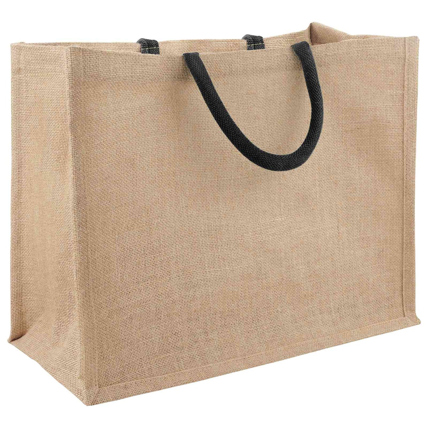 Jute handtassen 50 pcs Naturel en Zwart 42 x 33 x 19 cm