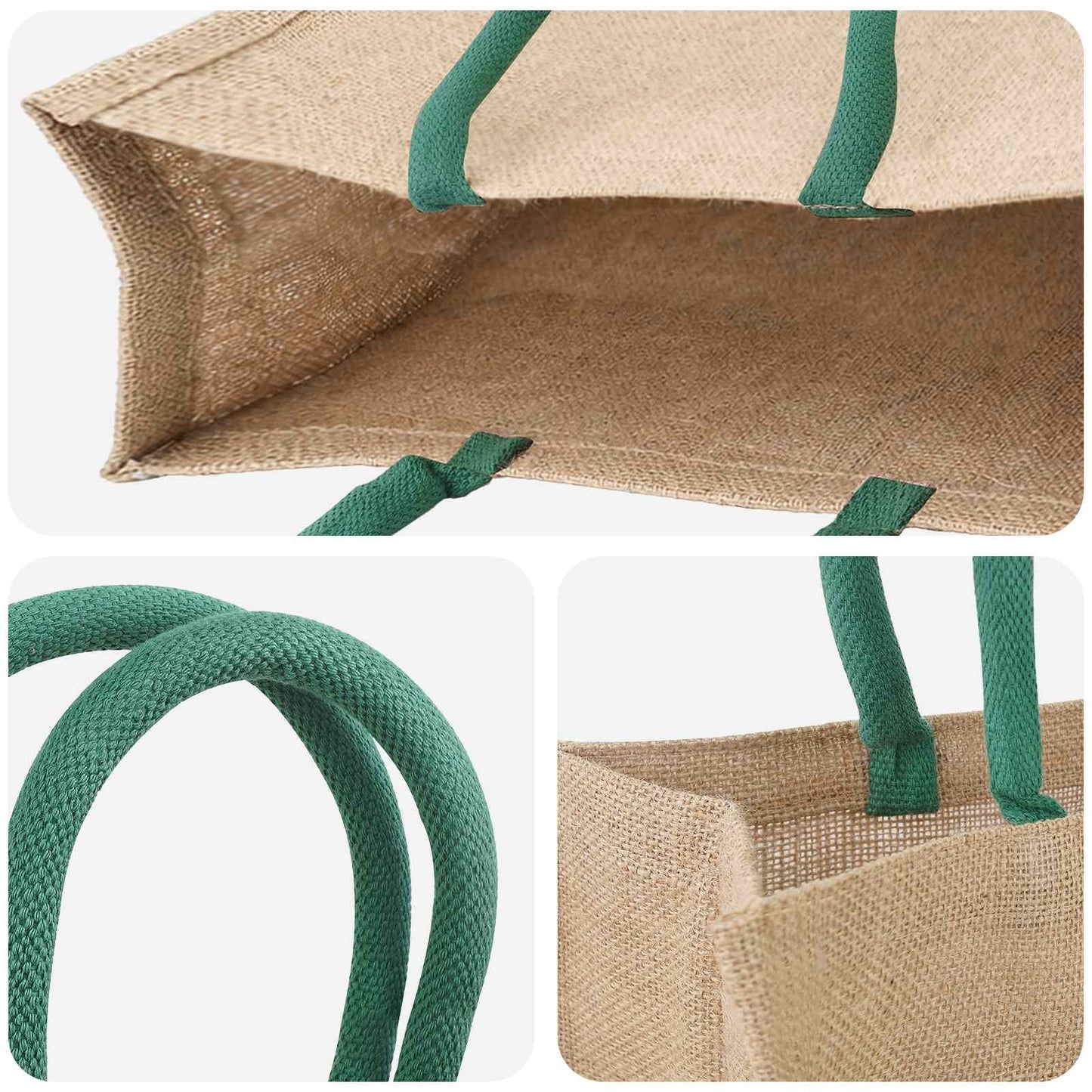 Jute handtassen 10 pcs Natuurlijk en Groen 42 x 33 x 19 cm