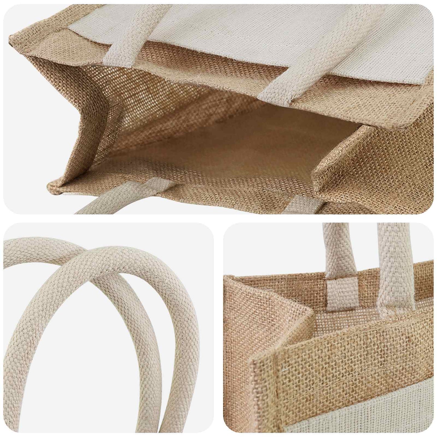 Jute handtassen met zak 5 pcs Natuurlijk en Wit 26 x 22 x 14 cm is nu te koop bij PeponiXL, paradijselijk wonen!