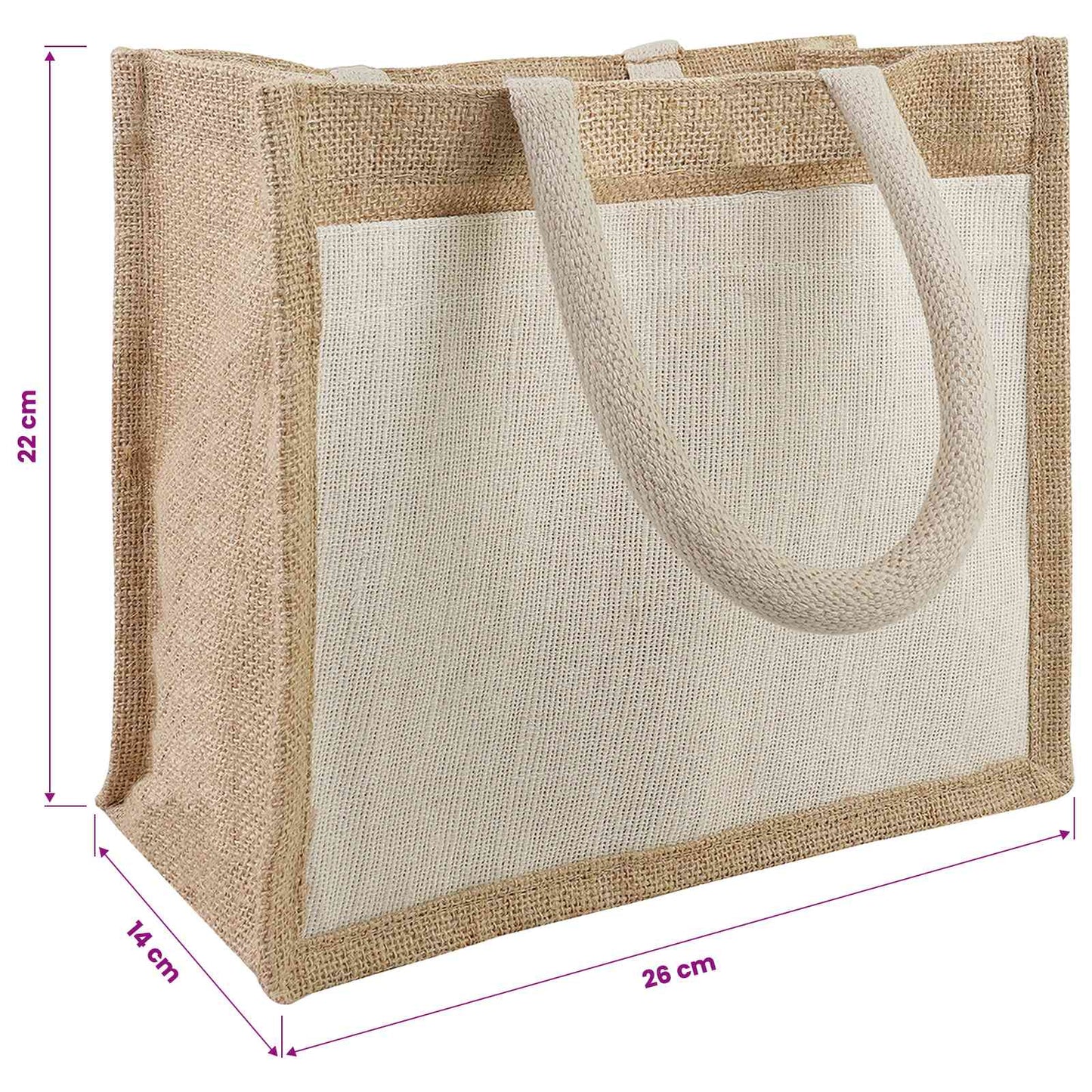 Jute handtassen met zak 5 pcs Natuurlijk en Wit 26 x 22 x 14 cm is nu te koop bij PeponiXL, paradijselijk wonen!