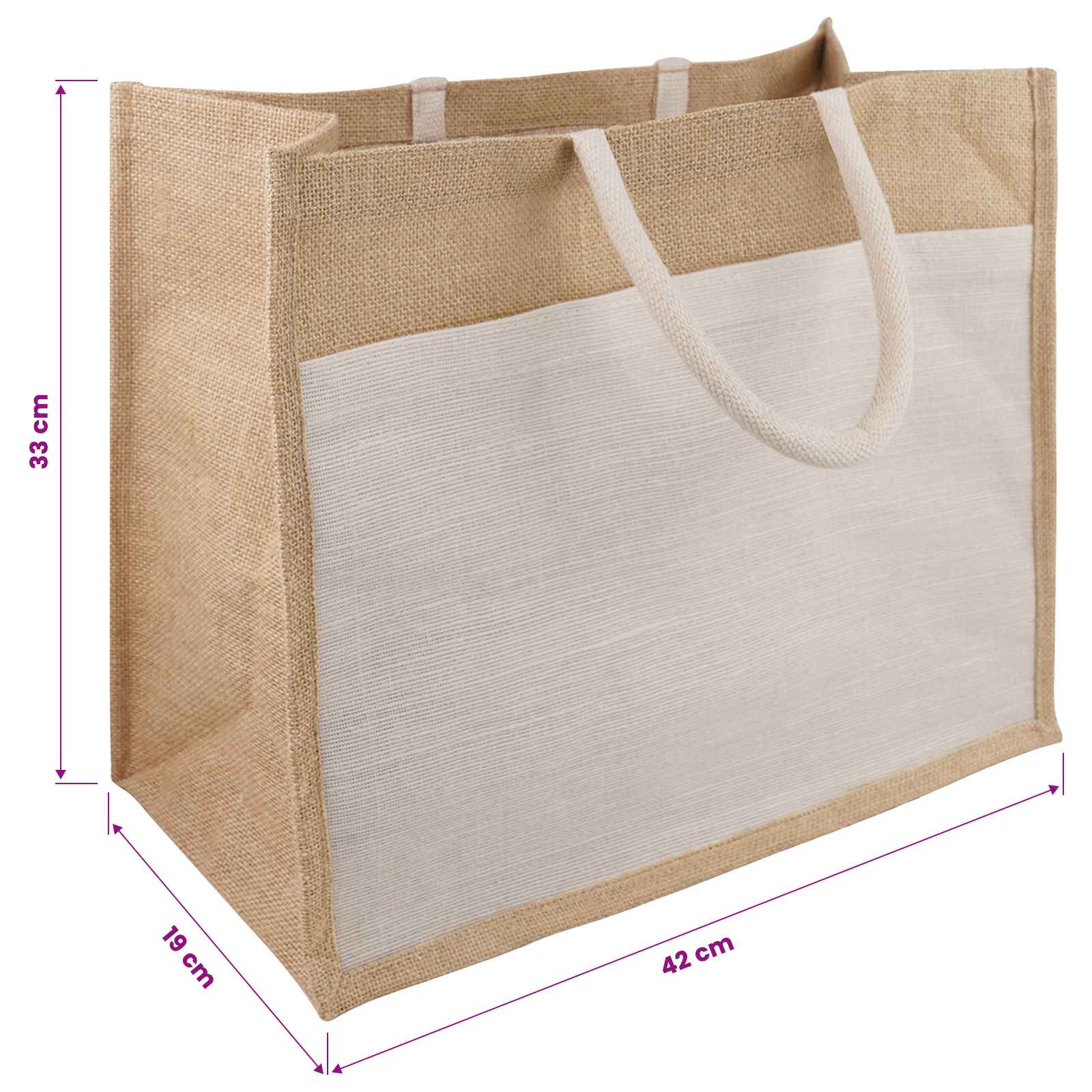 Jute handtassen met zak 5 pcs Natuurlijk en Wit 42 x 33 x 19 cm is nu te koop bij PeponiXL, paradijselijk wonen!