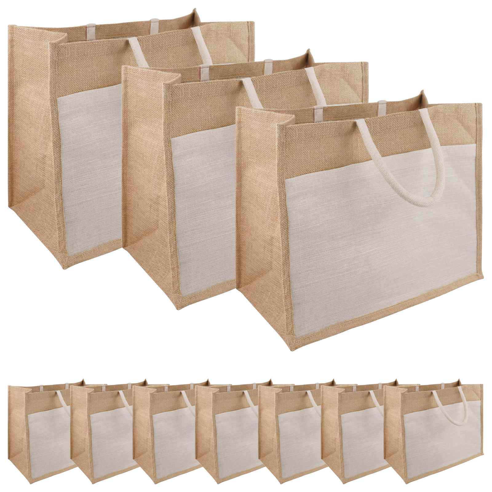 Jute handtassen met zak 10 pcs 42 x 33 x 19 cm 100% Tossa Jute is nu te koop bij PeponiXL, paradijselijk wonen!