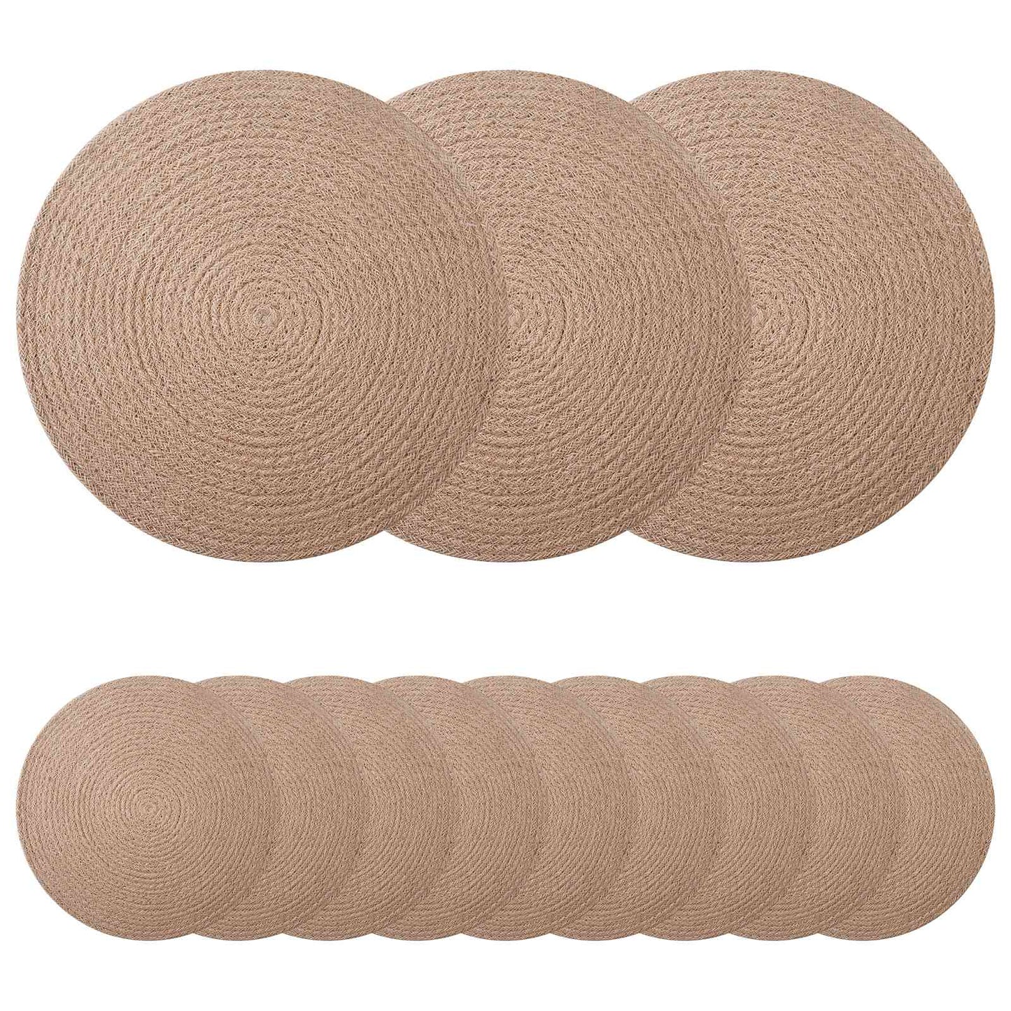 Jute placematten 12 pcs Naturel Ø 30 cm 100% Tossa Jute is nu te koop bij PeponiXL, paradijselijk wonen!