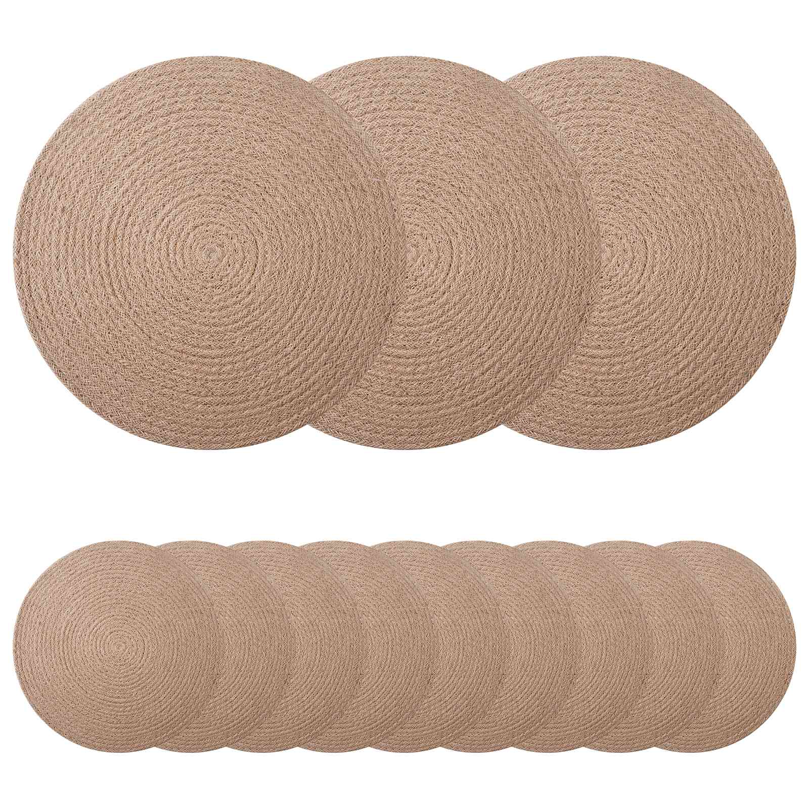 Jute placematten 12 pcs Naturel Ø 30 cm 100% Tossa Jute is nu te koop bij PeponiXL, paradijselijk wonen!