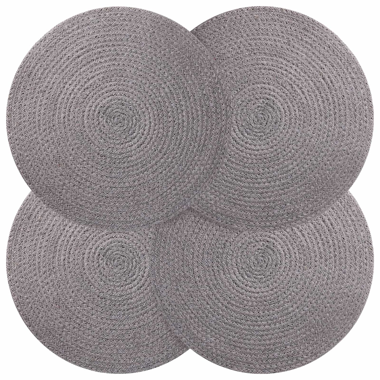 Jute placematten 4 pcs Grijs Ø 30 cm 100% Tossa Jute is nu te koop bij PeponiXL, paradijselijk wonen!