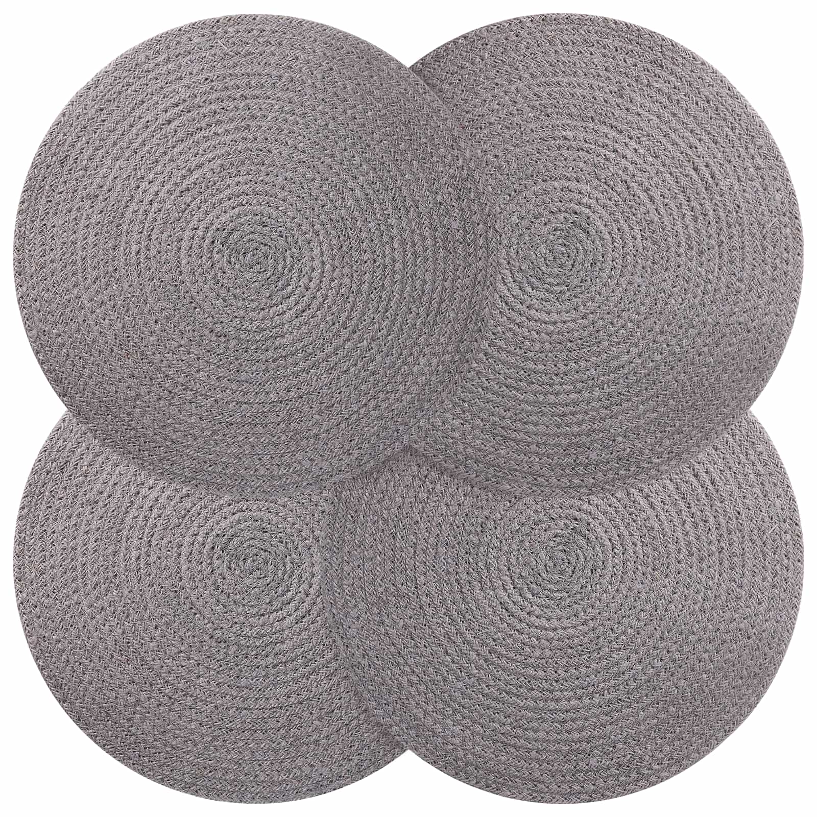Jute placematten 4 pcs Grijs Ø 30 cm 100% Tossa Jute is nu te koop bij PeponiXL, paradijselijk wonen!