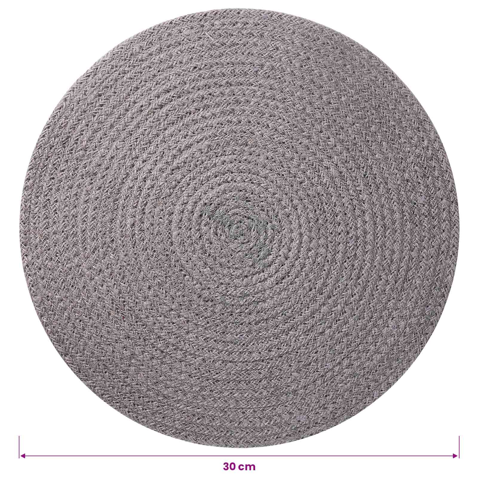 Jute placematten 6 pcs Grijs Ø 30 cm 100% Tossa Jute is nu te koop bij PeponiXL, paradijselijk wonen!
