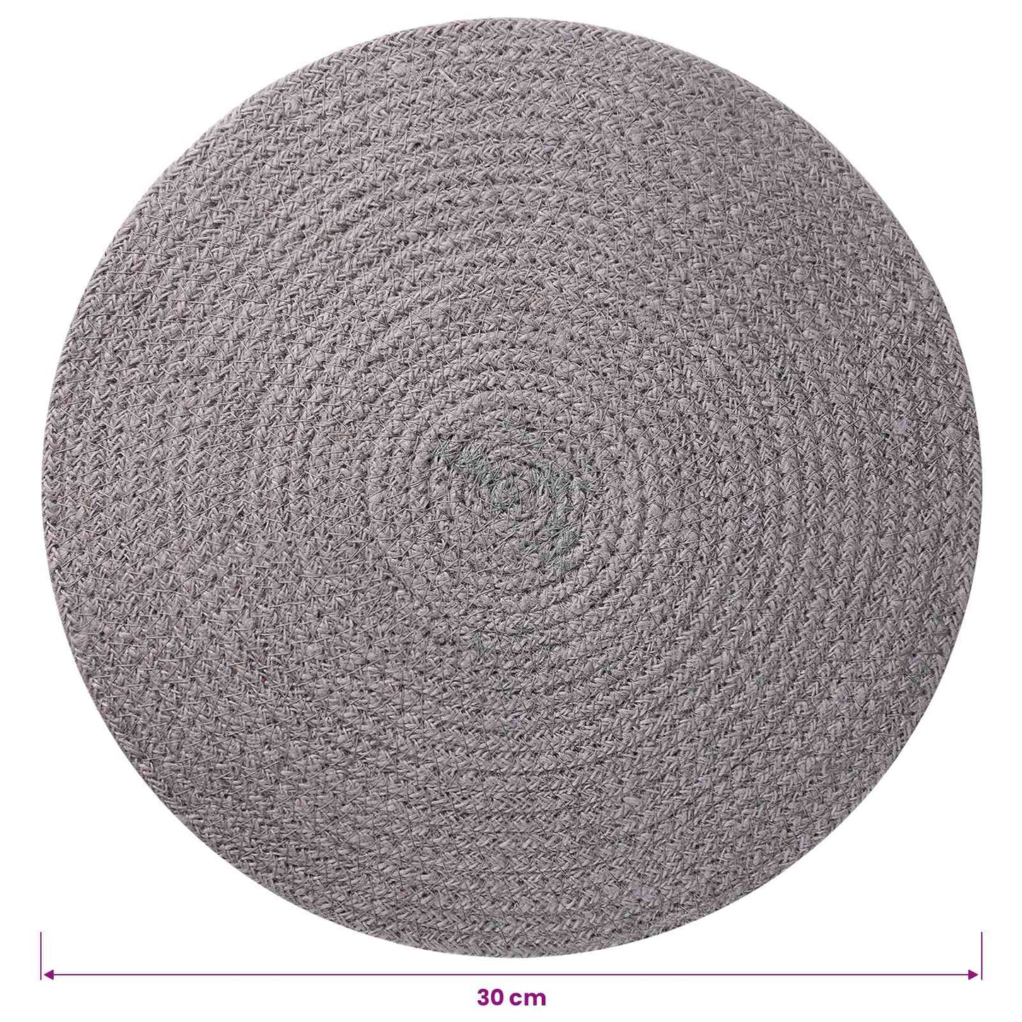 Jute placematten 12 pcs Grijs Ø 30 cm 100% Tossa Jute is nu te koop bij PeponiXL, paradijselijk wonen!