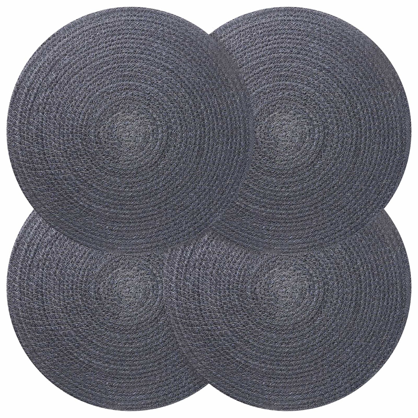 Jute placematten 4 pcs Donkergrijs Ø 30 cm 100% Tossa Jute is nu te koop bij PeponiXL, paradijselijk wonen!