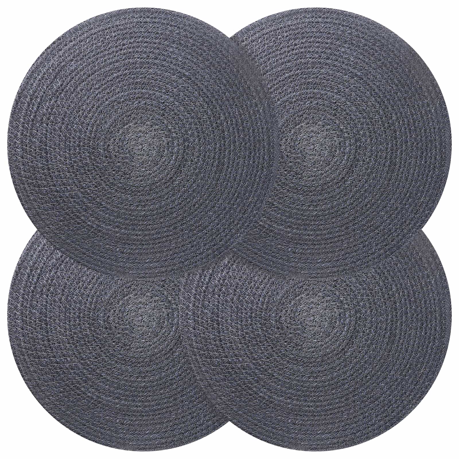 Jute placematten 4 pcs Donkergrijs Ø 30 cm 100% Tossa Jute is nu te koop bij PeponiXL, paradijselijk wonen!