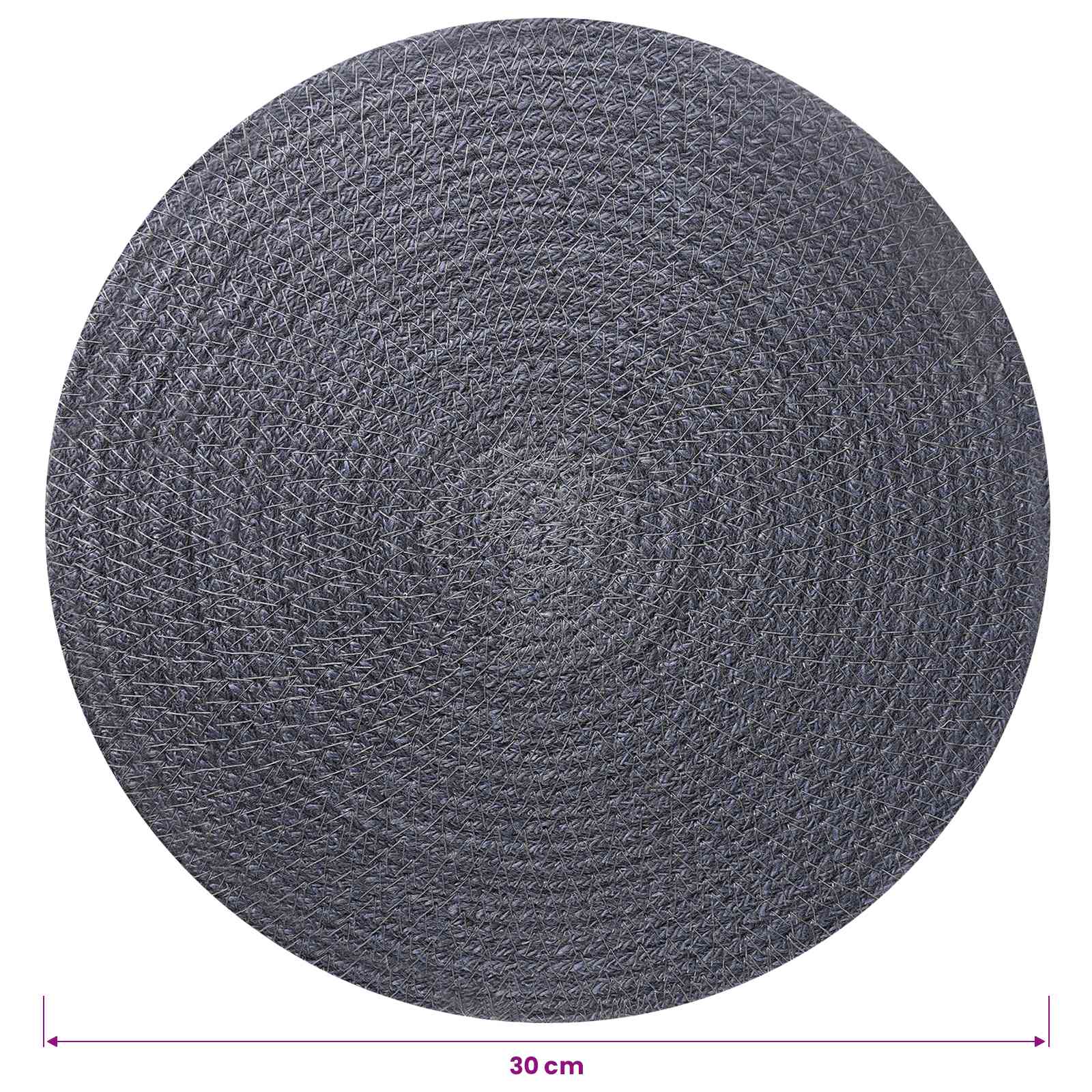 Jute placematten 6 pcs Donkergrijs Ø 30 cm 100% Tossa Jute is nu te koop bij PeponiXL, paradijselijk wonen!