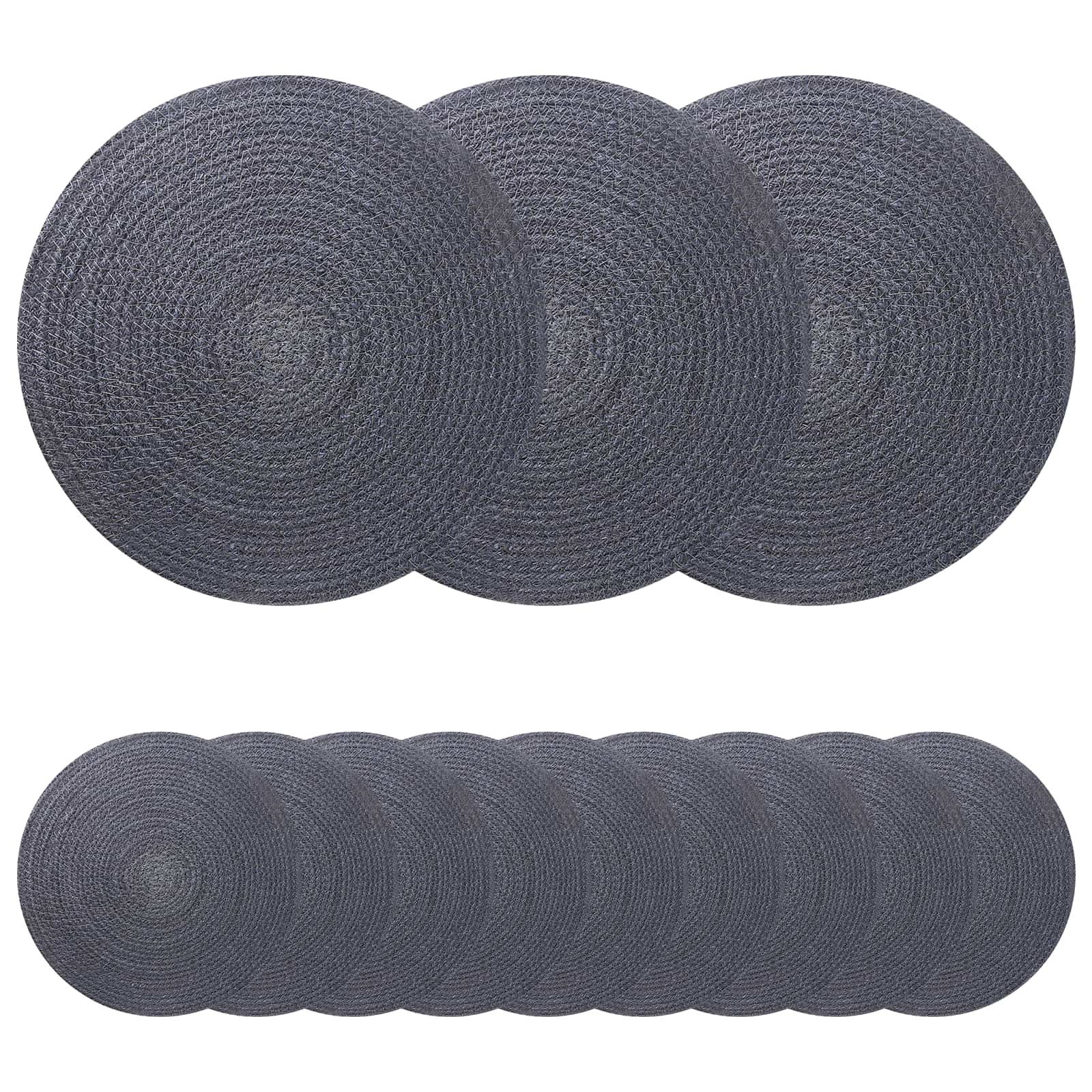 Jute placematten 12 pcs Donkergrijs Ø 30 cm 100% Tossa Jute is nu te koop bij PeponiXL, paradijselijk wonen!