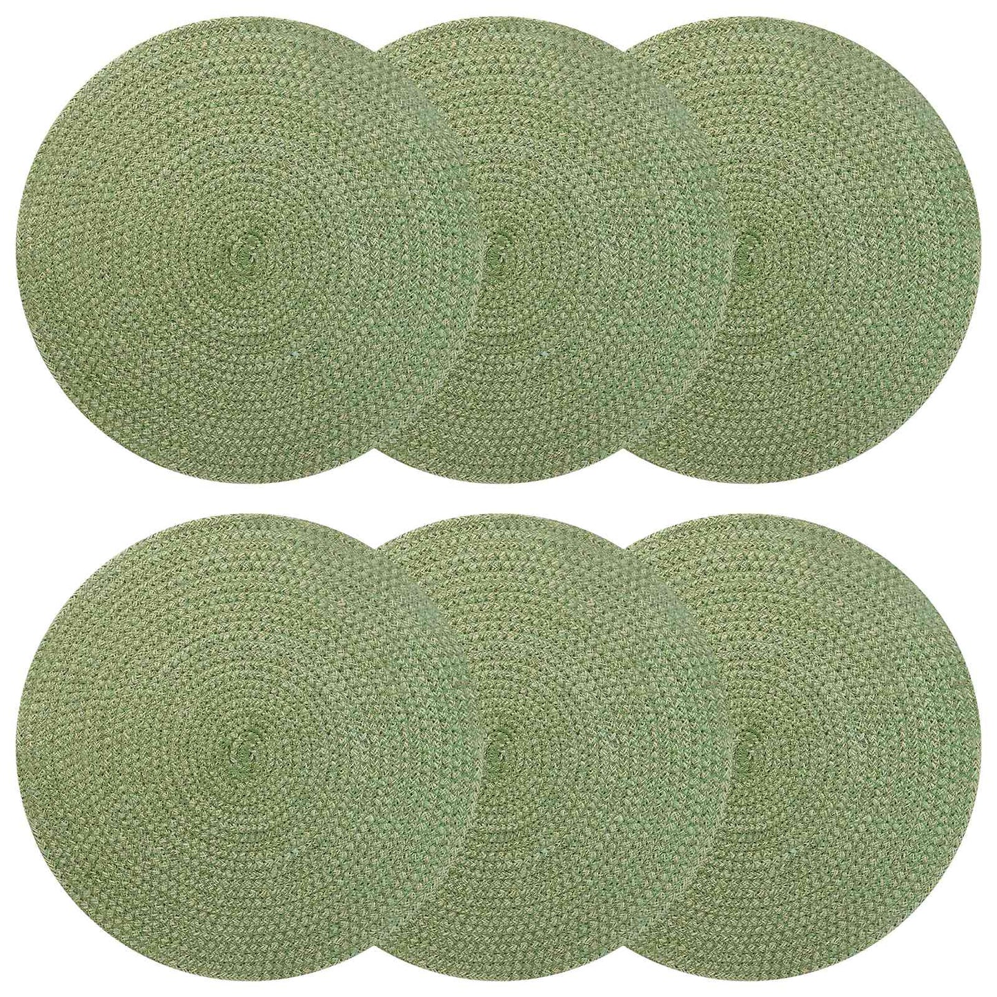 Jute placematten 6 pcs Olijfgroen Ø 30 cm 100% Tossa Jute is nu te koop bij PeponiXL, paradijselijk wonen!