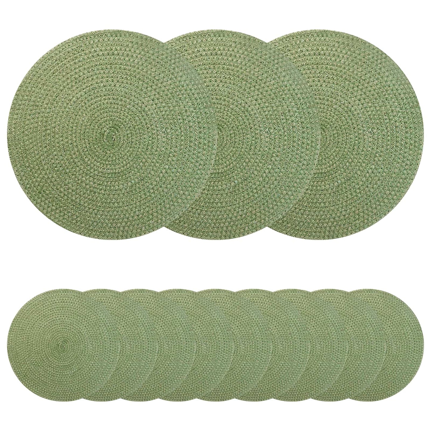 Jute placematten 12 pcs Olijfgroen Ø 30 cm 100% Tossa Jute is nu te koop bij PeponiXL, paradijselijk wonen!