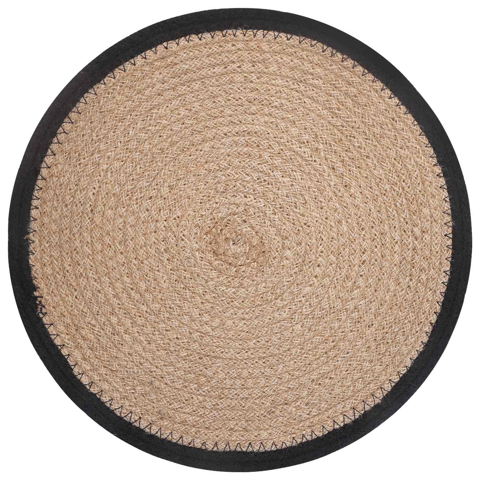 Jute placematten 4 pcs Naturel en Zwart Ø 30 cm 100% Tossa Jute is nu te koop bij PeponiXL, paradijselijk wonen!