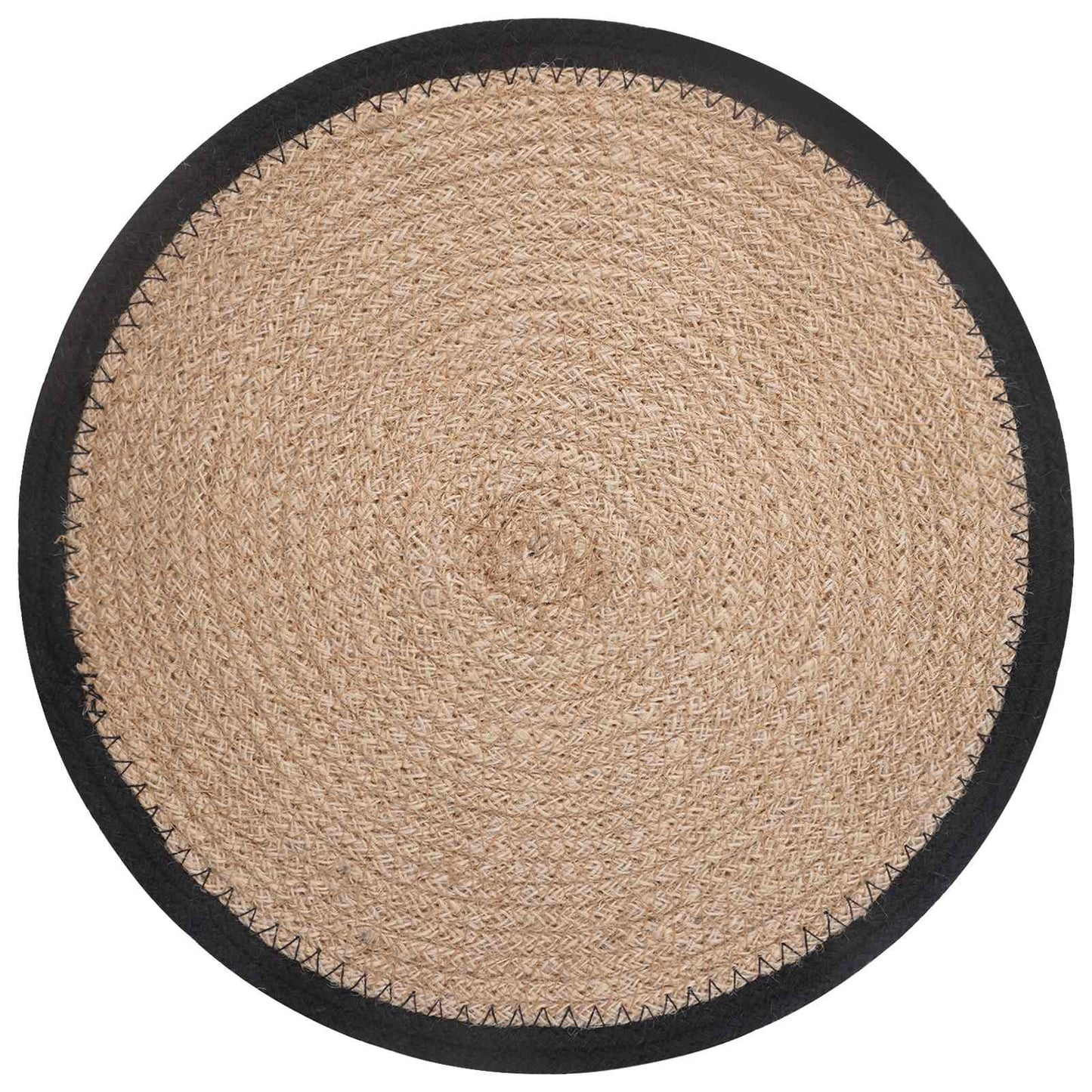 Jute placematten 12 pcs Naturel en Zwart Ø 30 cm is nu te koop bij PeponiXL, paradijselijk wonen!
