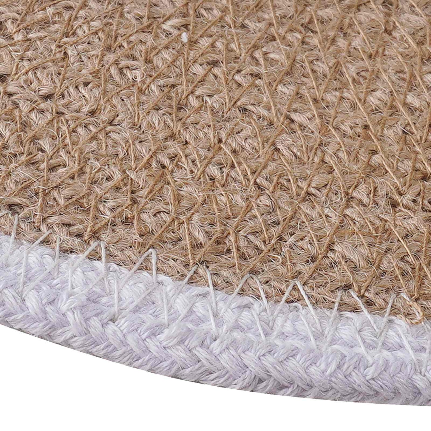 Jute placematten 4 pcs Natuurlijk en Wit Ø 30 cm is nu te koop bij PeponiXL, paradijselijk wonen!
