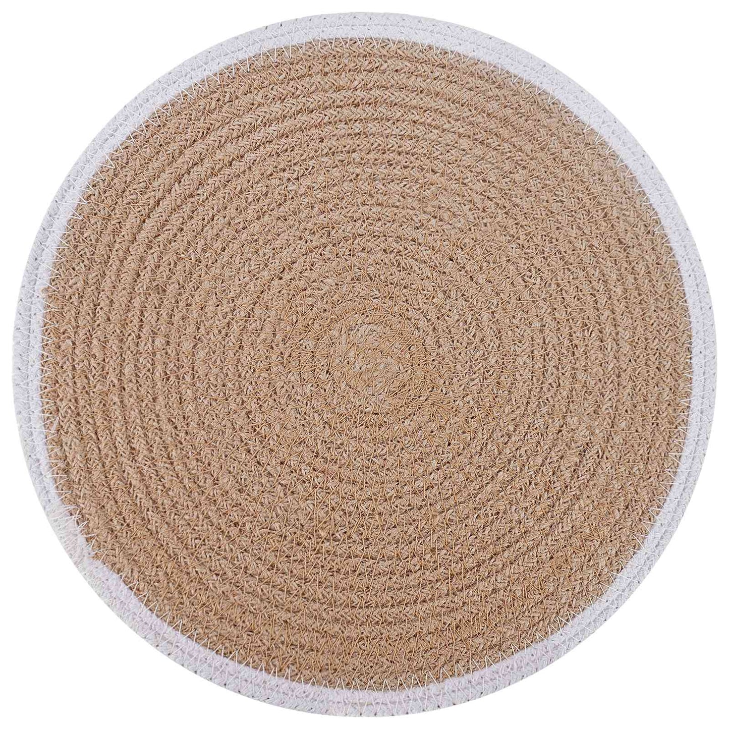 Jute placematten 6 pcs Natuurlijk en Wit Ø 30 cm is nu te koop bij PeponiXL, paradijselijk wonen!