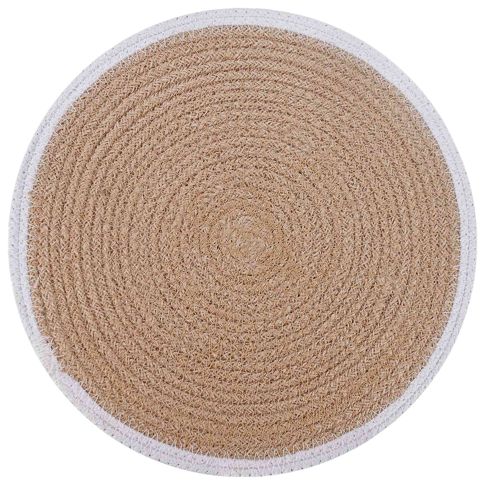 Jute placematten 6 pcs Natuurlijk en Wit Ø 30 cm is nu te koop bij PeponiXL, paradijselijk wonen!