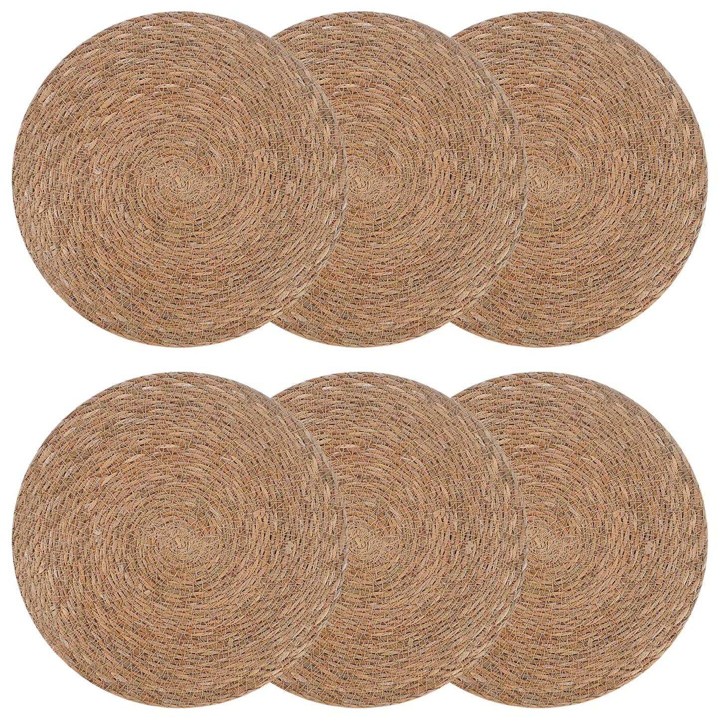 Zeegroene placemats 6 pcs Naturel Ø 30 cm 100% Zeegras is nu te koop bij PeponiXL, paradijselijk wonen!