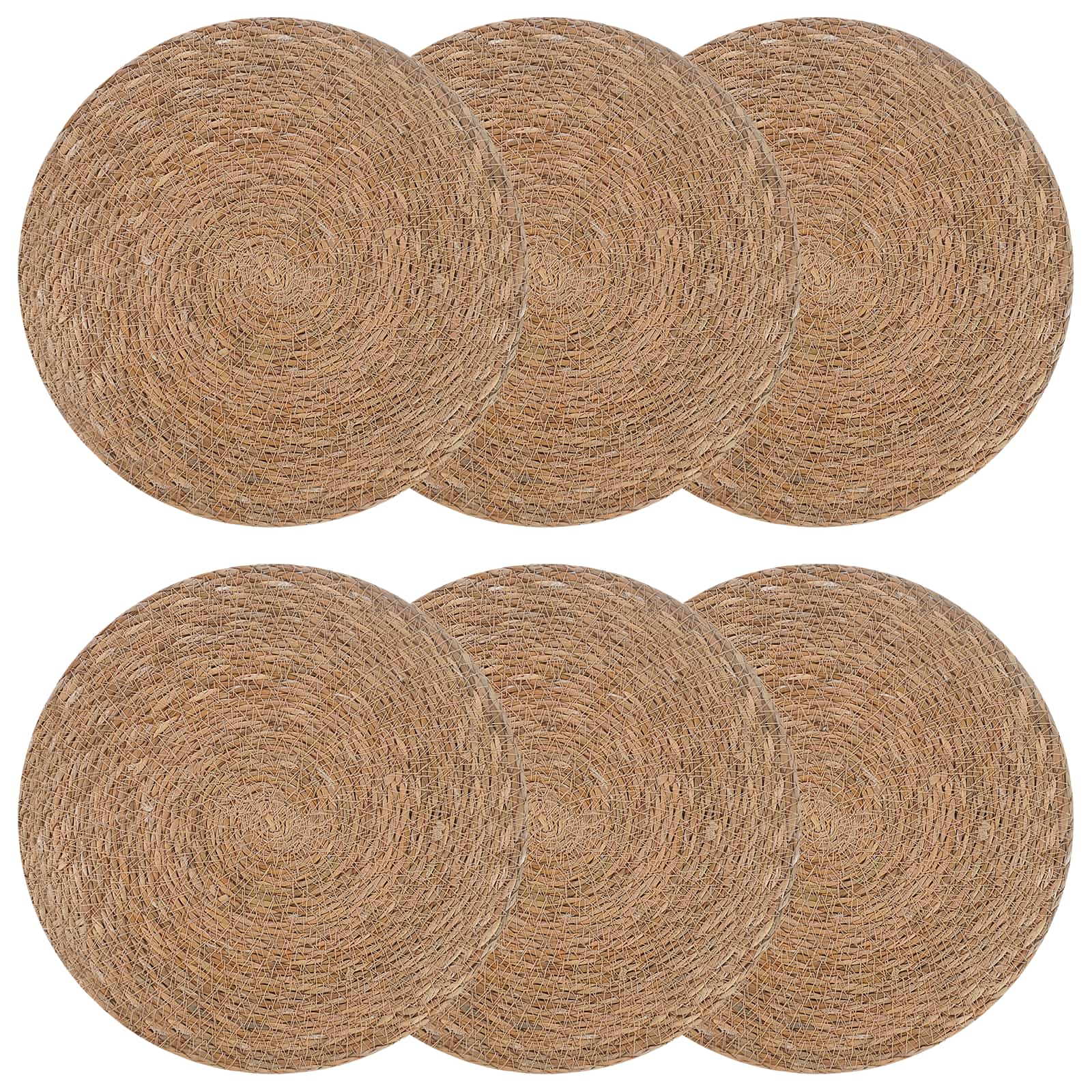 Zeegroene placemats 6 pcs Naturel Ø 30 cm 100% Zeegras is nu te koop bij PeponiXL, paradijselijk wonen!