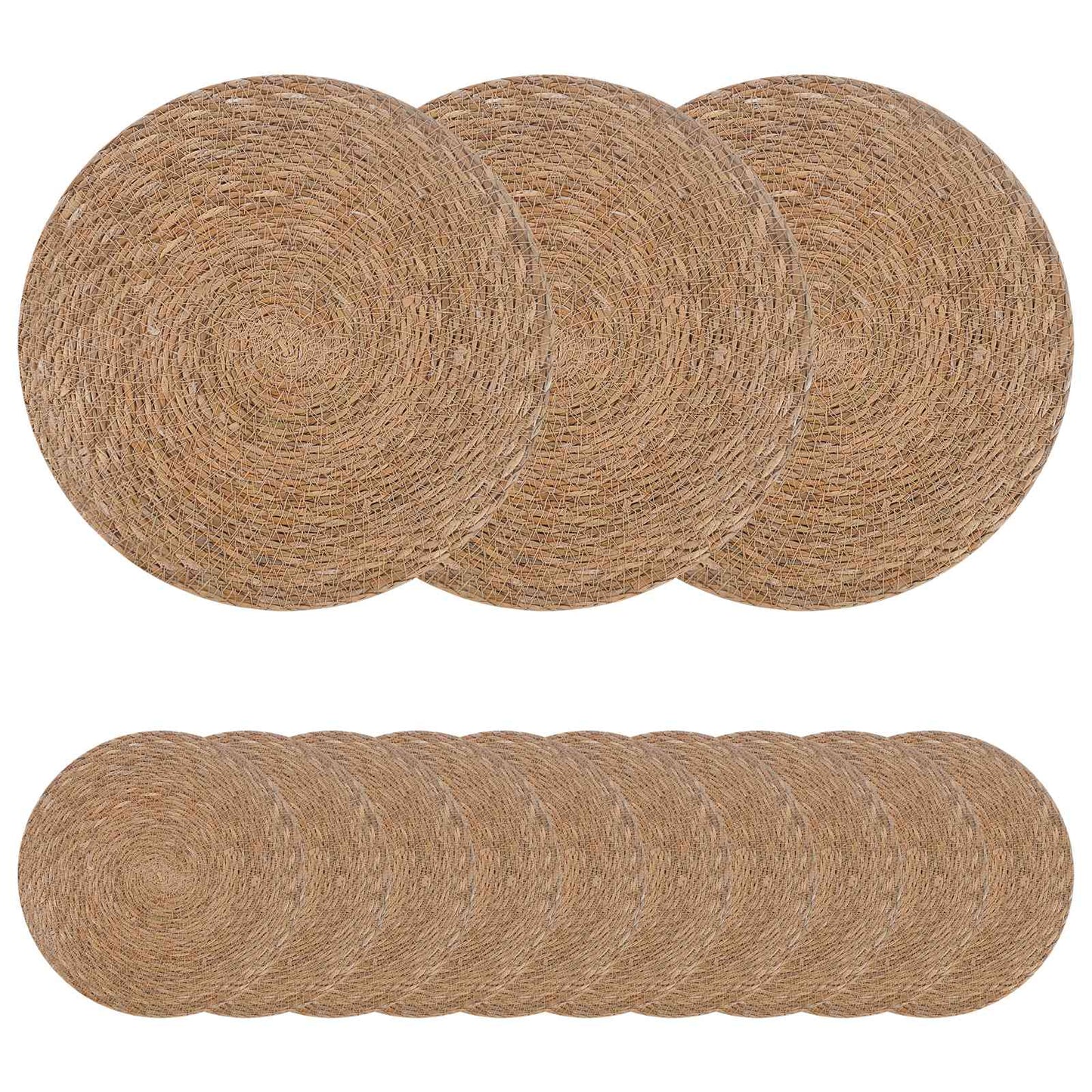Zeegroene placemats 50 pcs Naturel Ø 30 cm 100% Zeegras is nu te koop bij PeponiXL, paradijselijk wonen!