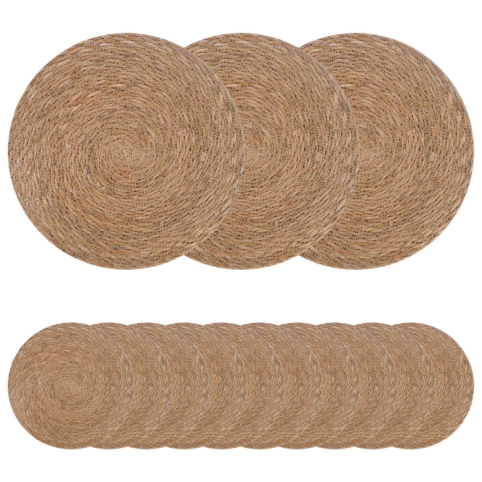 Zeegroene placemats 50 pcs Naturel Ø 30 cm 100% Zeegras is nu te koop bij PeponiXL, paradijselijk wonen!