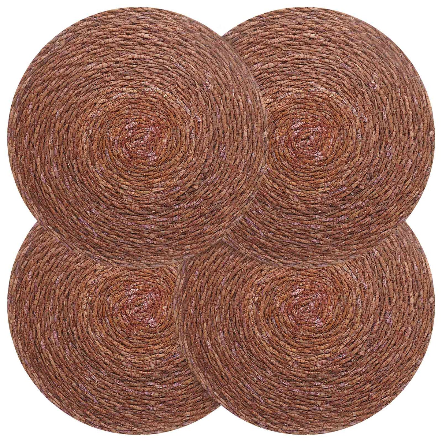 Zeegroene placemats 4 pcs Bruin Ø 30 cm 100% Zeegras is nu te koop bij PeponiXL, paradijselijk wonen!