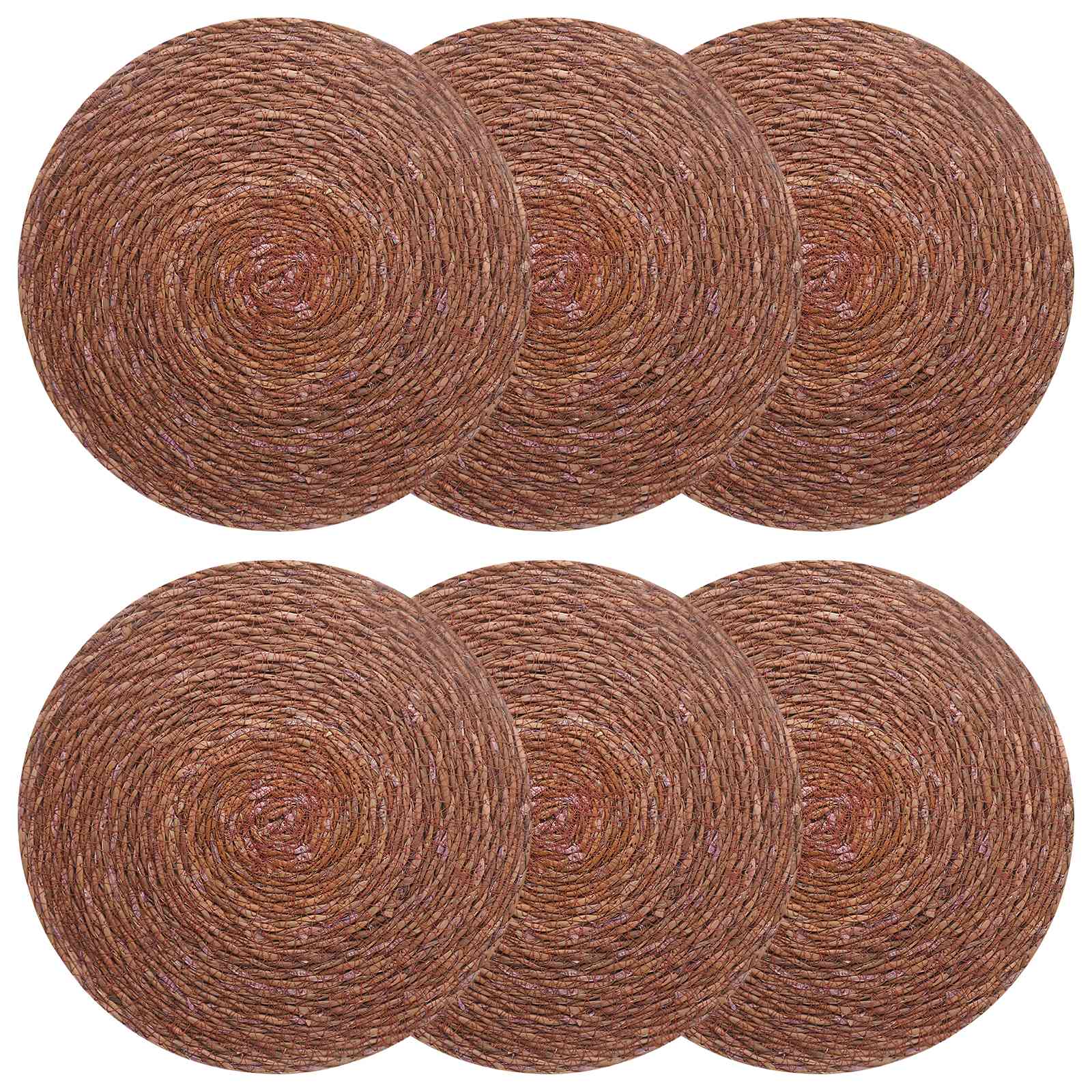 Zeegroene placemats 6 pcs Bruin Ø 30 cm 100% Zeegras is nu te koop bij PeponiXL, paradijselijk wonen!