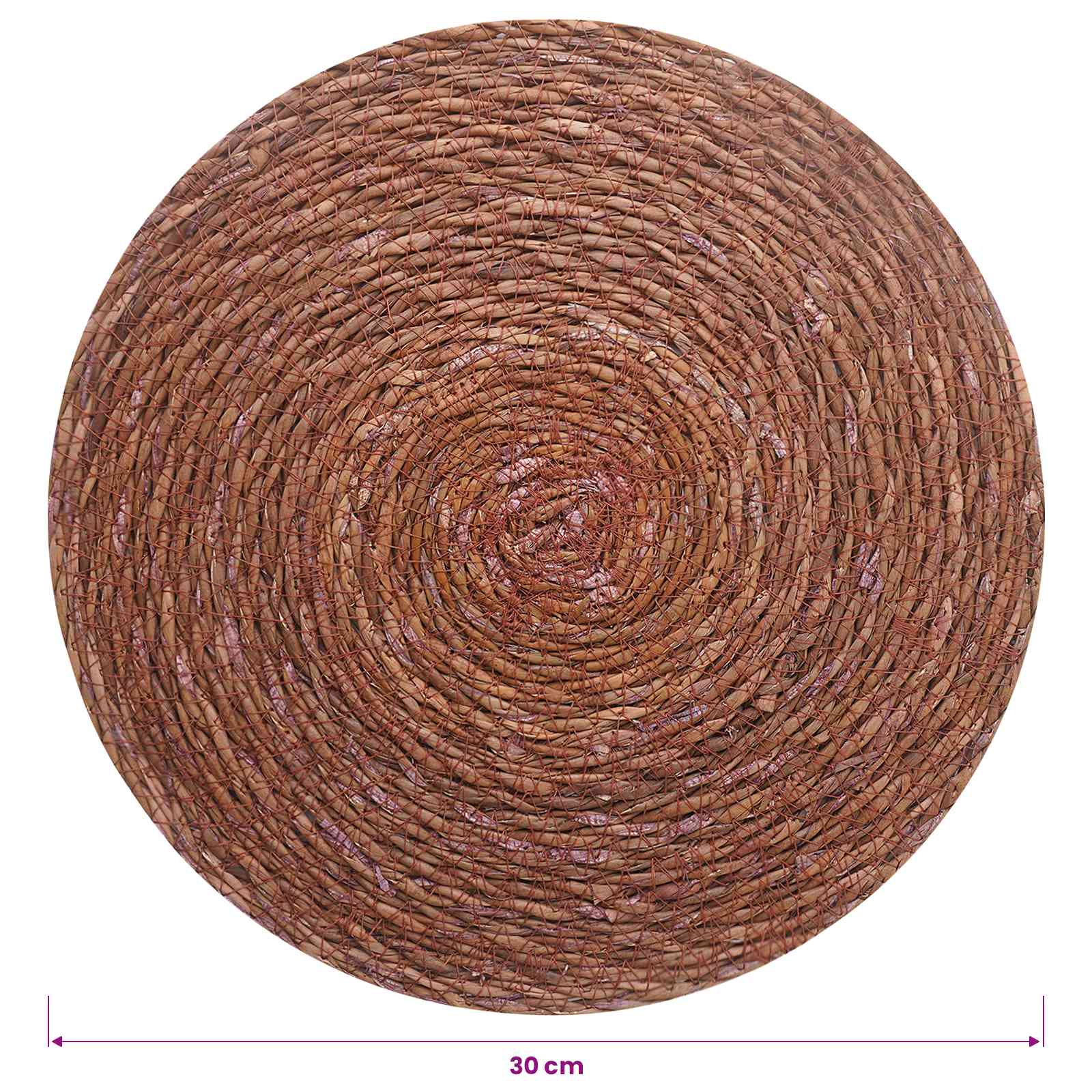 Zeegroene placemats 6 pcs Bruin Ø 30 cm 100% Zeegras is nu te koop bij PeponiXL, paradijselijk wonen!