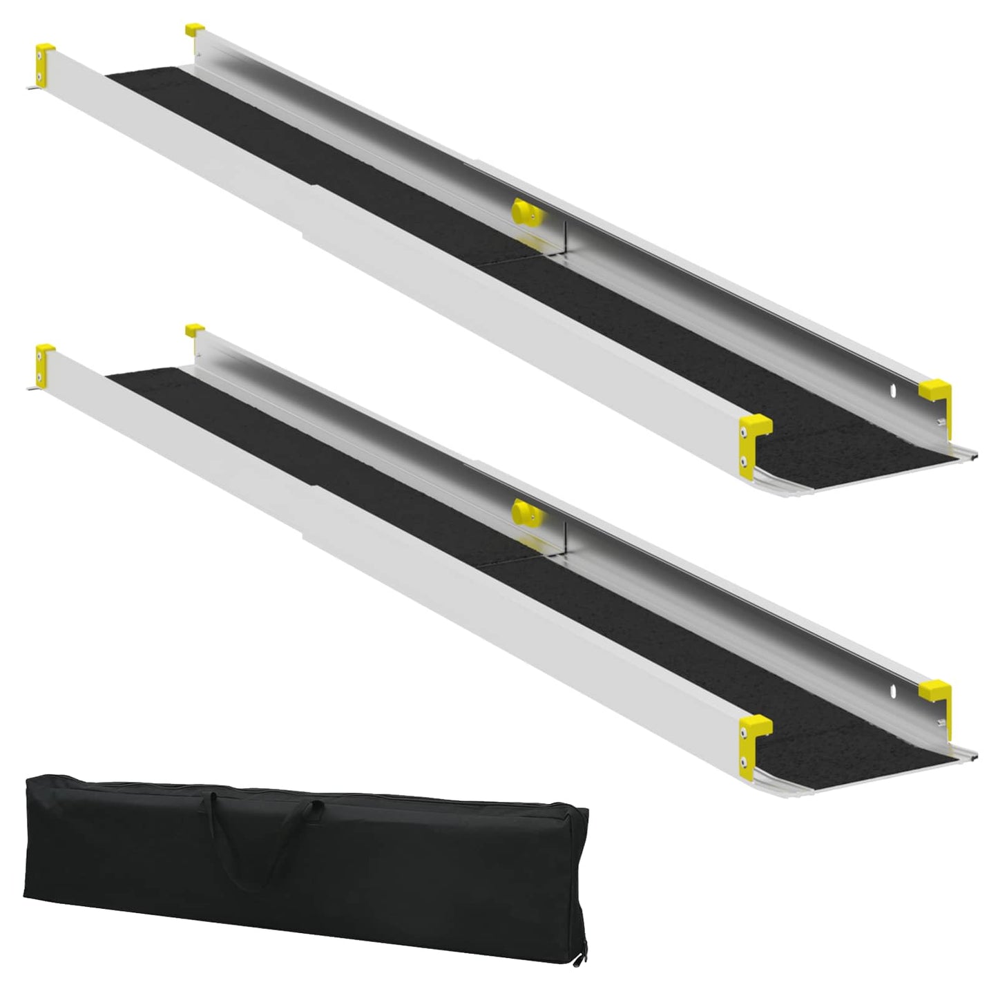 Oprit voor rolstoelen 270 kg 2 pcs Zwart 152 x 19 x 5,5 cm is nu te koop bij PeponiXL, paradijselijk wonen!