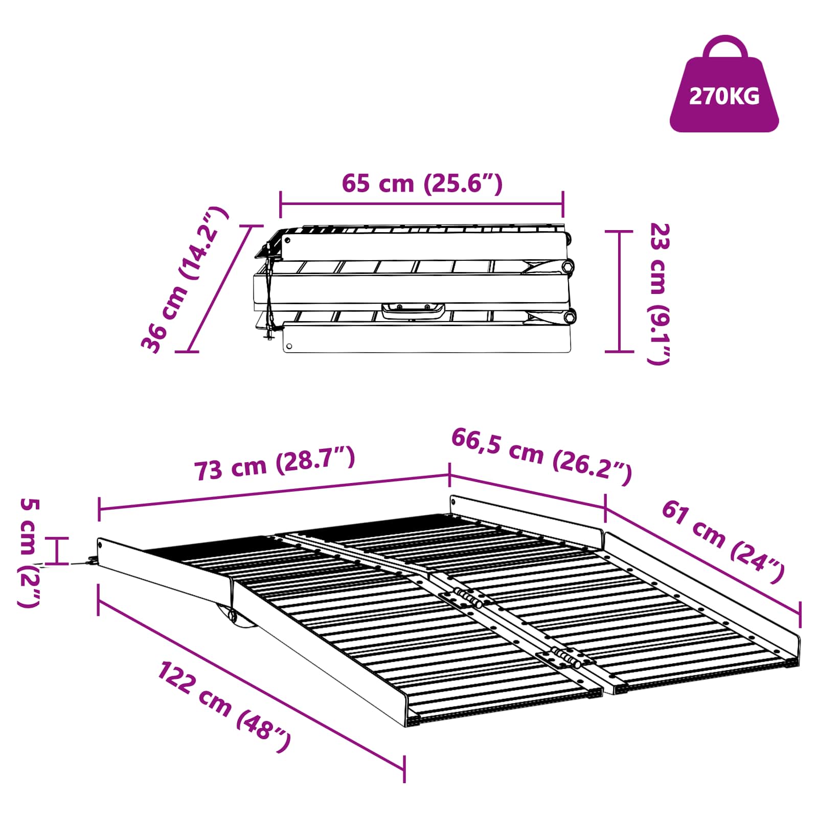 Rolstoelhelling 270 kg Zilver 270 kg Aluminium is nu te koop bij PeponiXL, paradijselijk wonen!